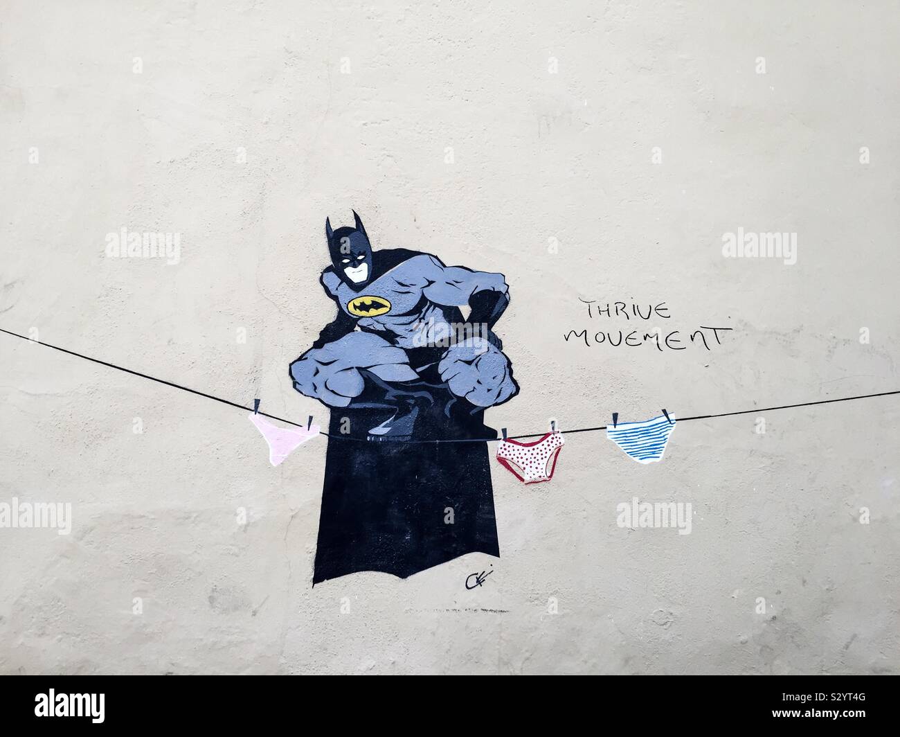 Graffity of batman on the wall - Smartphone Captured Stock Image