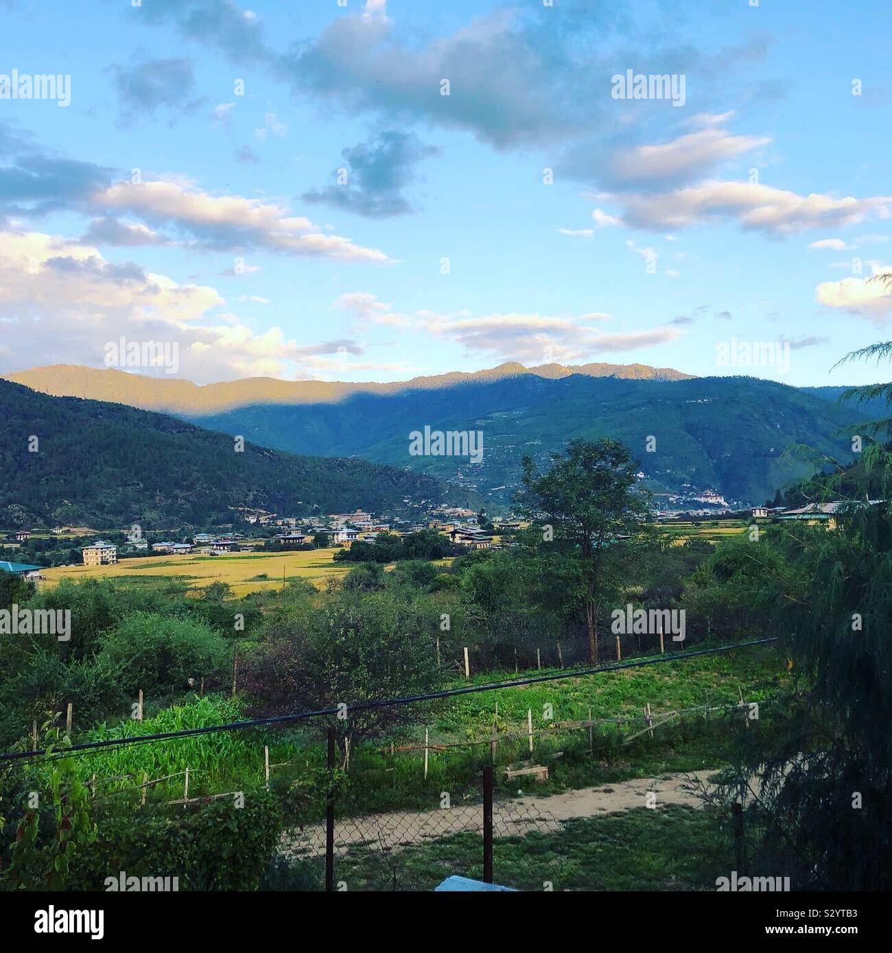 Idyllic Bhutan landscape. - Smartphone Captured Stock Image