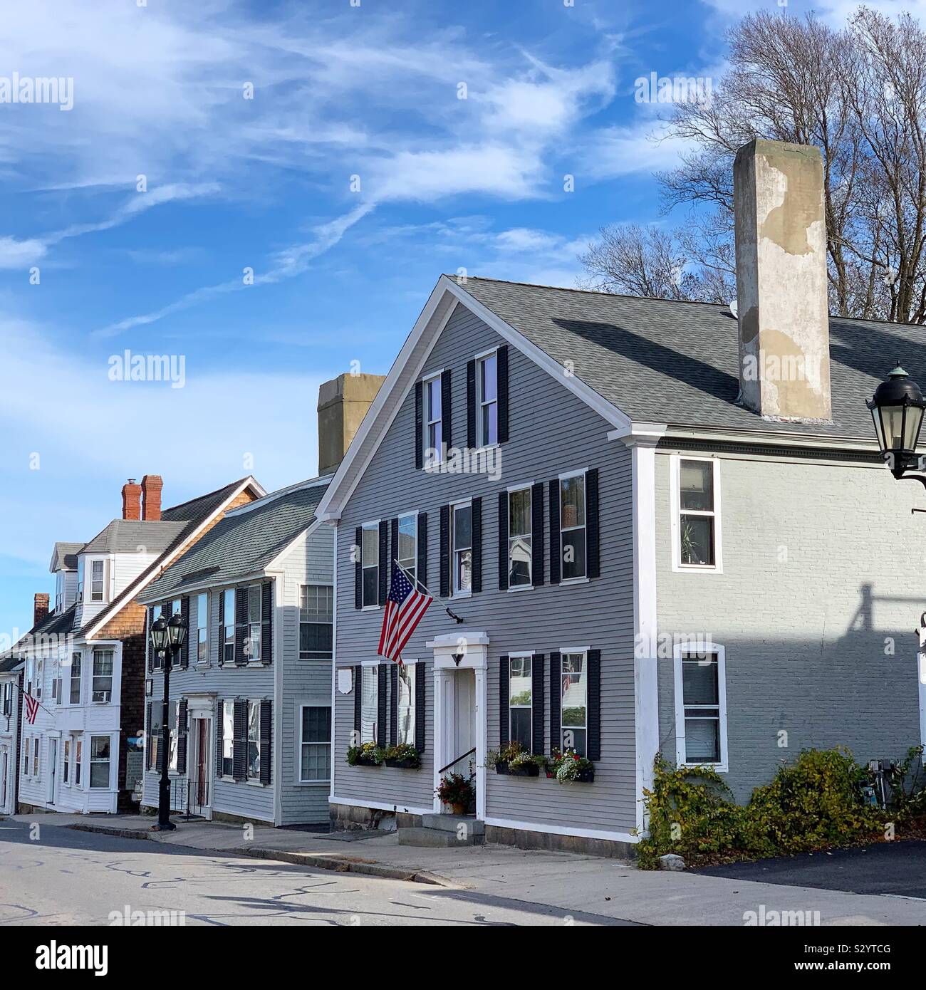 Leyden Street, Plymouth Historic District, Plymouth, Massachusetts, United States Stock Photo