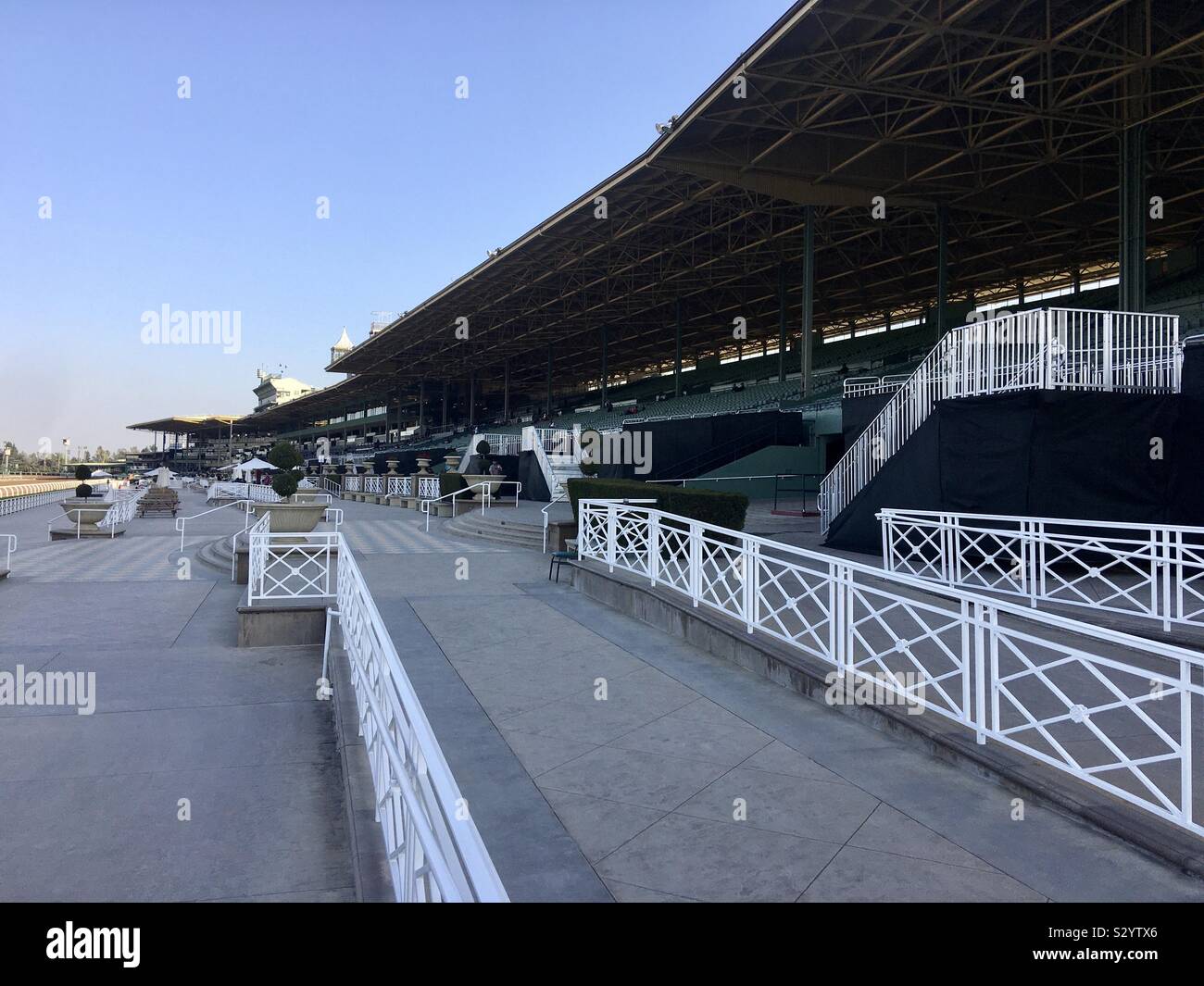 ARCADIA, CA, OCT 2019: Grandstand at Santa Anita Park, horse racing track - Smartphone Captured Stock Image