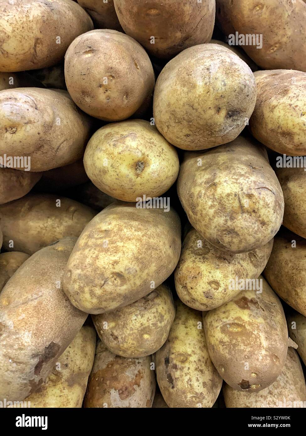 Stack of fresh Idaho baked potatoes Stock Photo Alamy