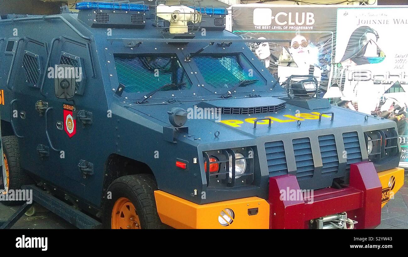 Police vehicle in Bali ... Stock Photo