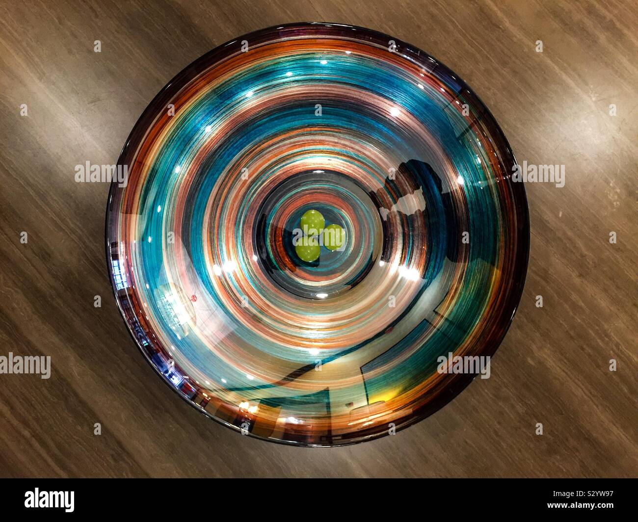 Colorful bowl on a table - Smartphone Captured Stock Image