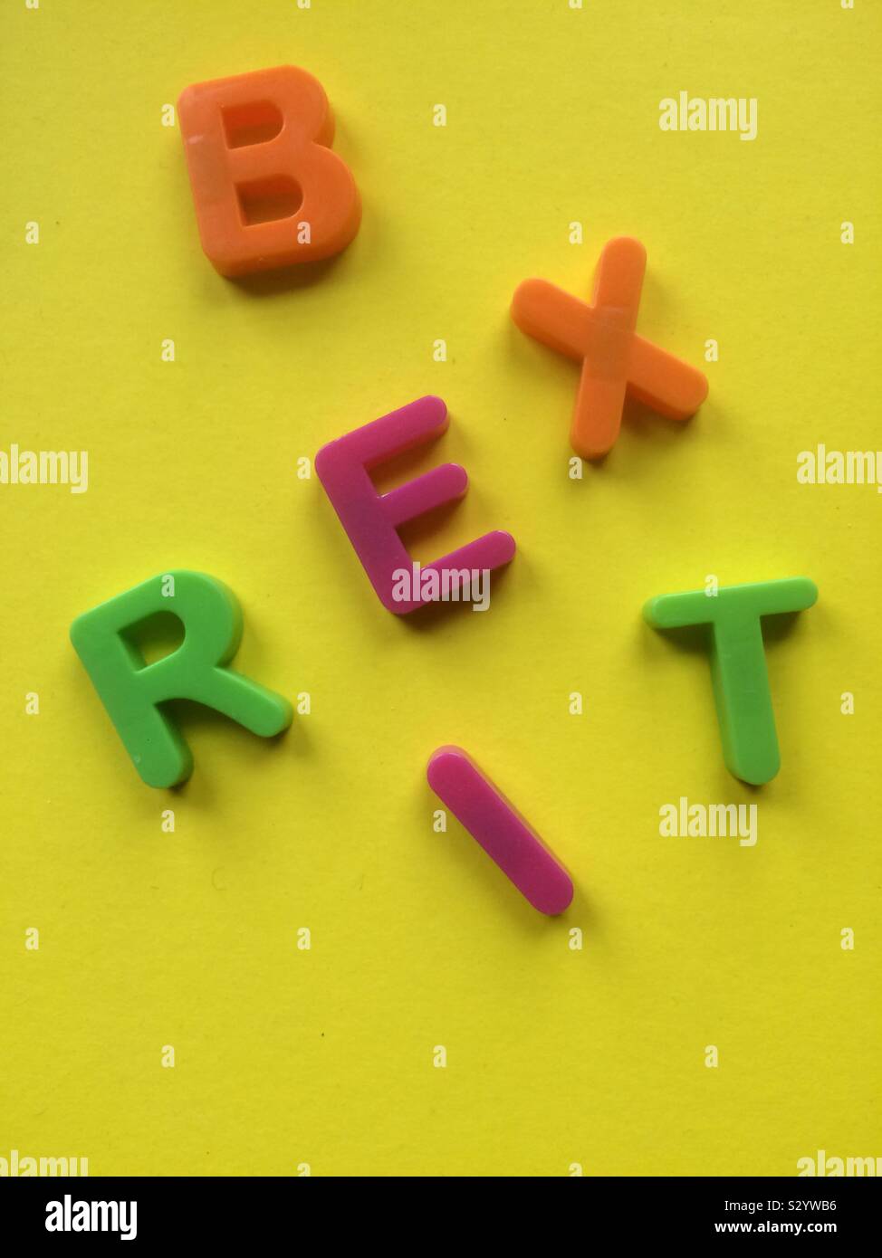 Brexit word made with colorful letters - Smartphone Captured Stock Image