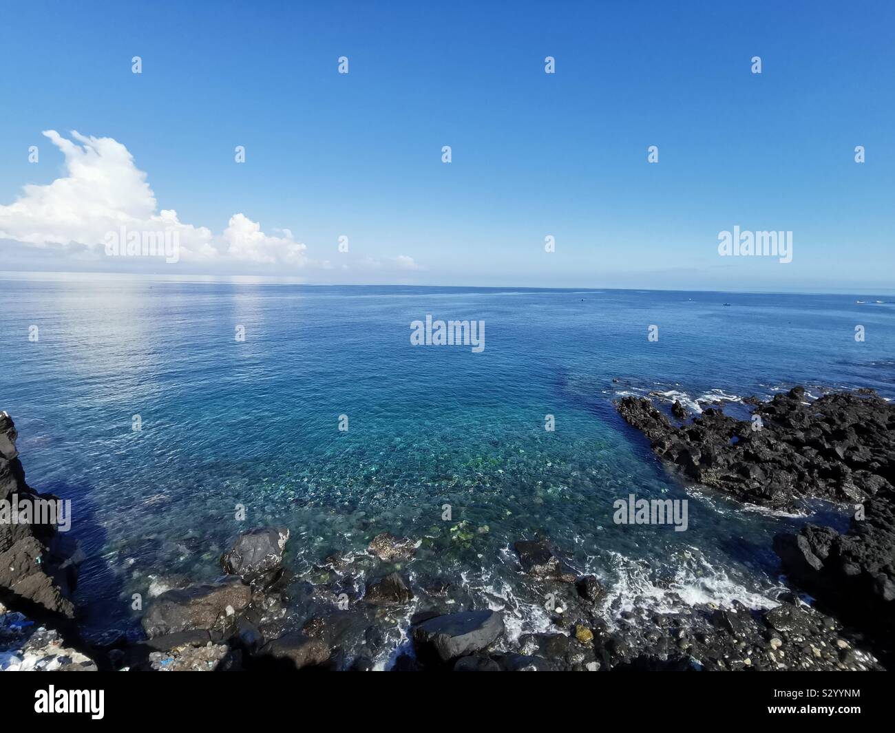 The beautiful coastline of Grande comore in Comoros. - Smartphone Captured Stock Image