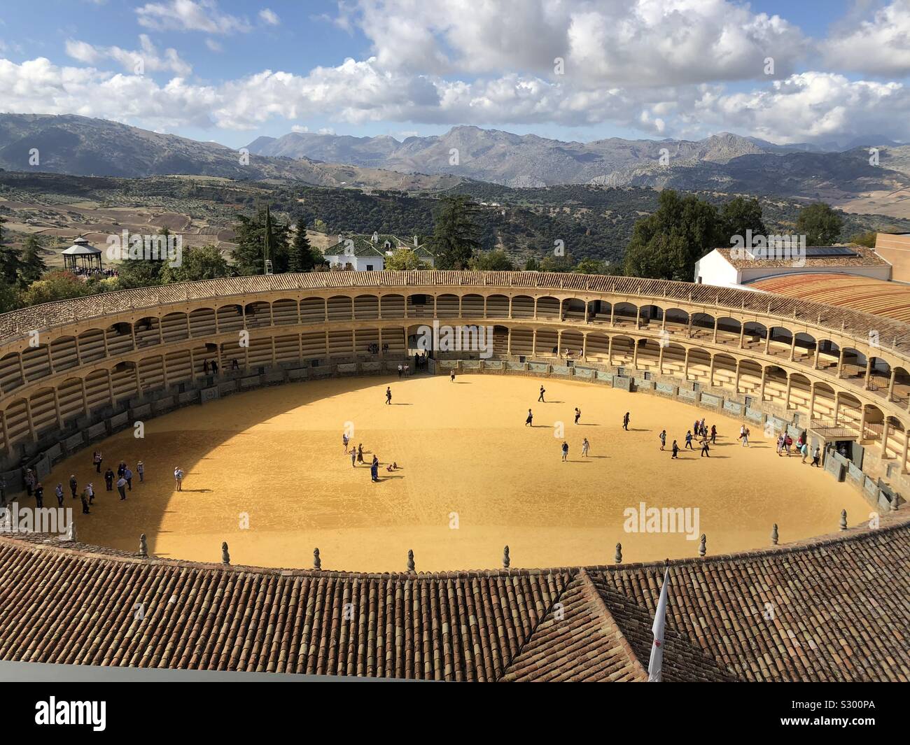 Looking out over the bullring in Ronda, Spain - Smartphone Captured Stock Image