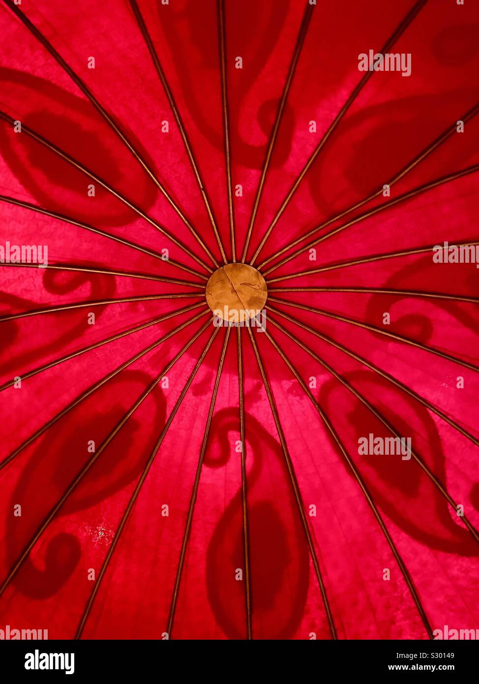 Abstract of a bright colorful designed ceiling - Smartphone Captured Stock Image