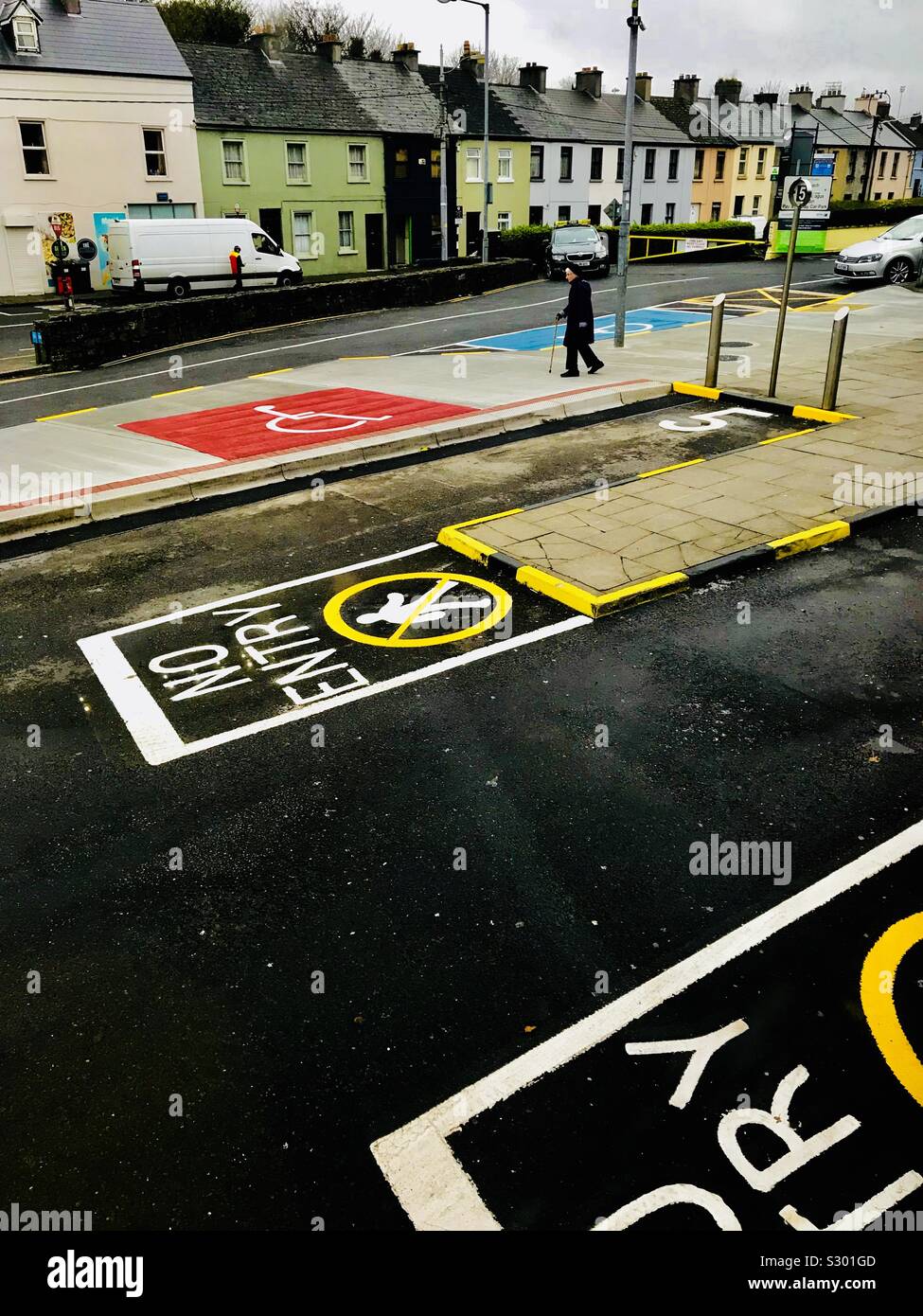 Bus station graphics, Sligo, County Sligo, Ireland - Smartphone Captured Stock Image