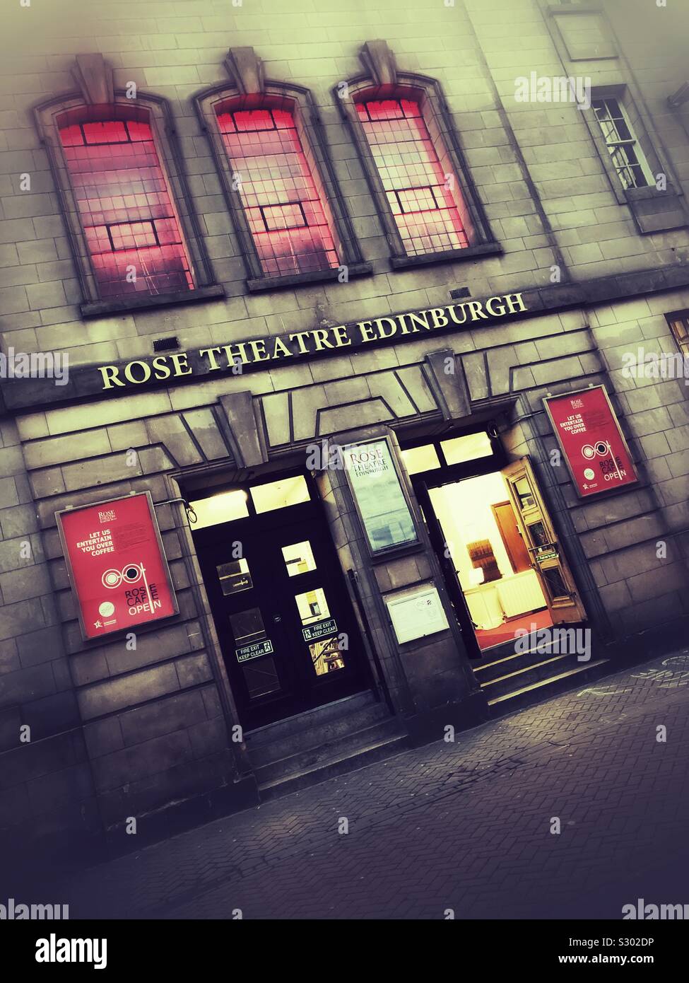 Rose theatre at dusk, Rose street Edinburgh Stock Photo