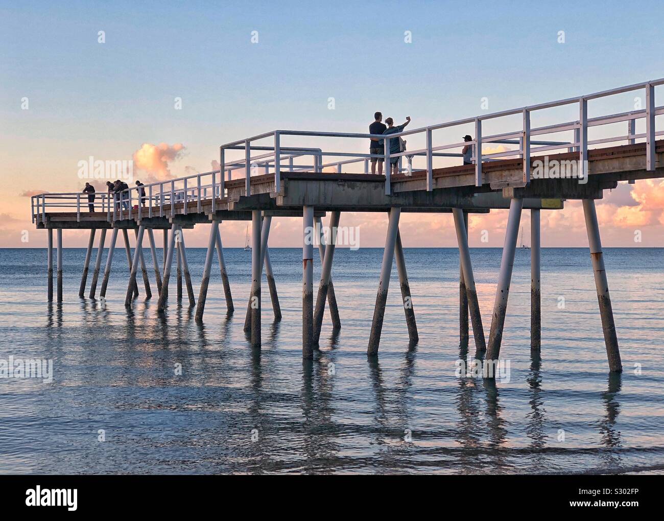 Scarness Pier Hervey Bay Sunset Australia Lifestyle - Smartphone Captured Stock Image