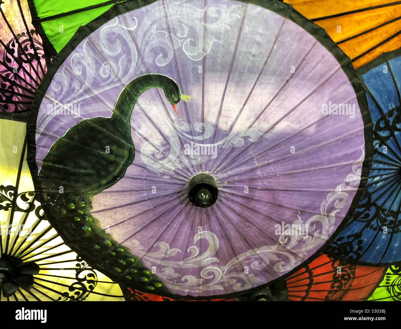 Colourful parasols. - Smartphone Captured Stock Image