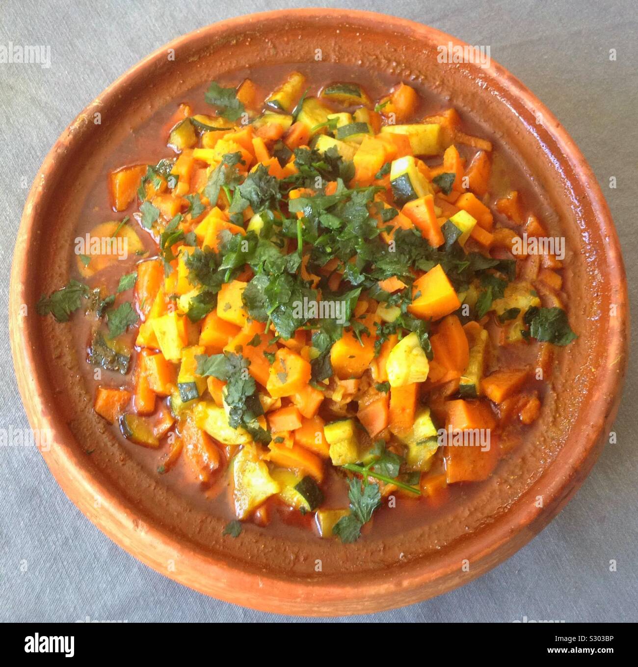 Tajine of sweet potatoes and zucchini - Smartphone Captured Stock Image