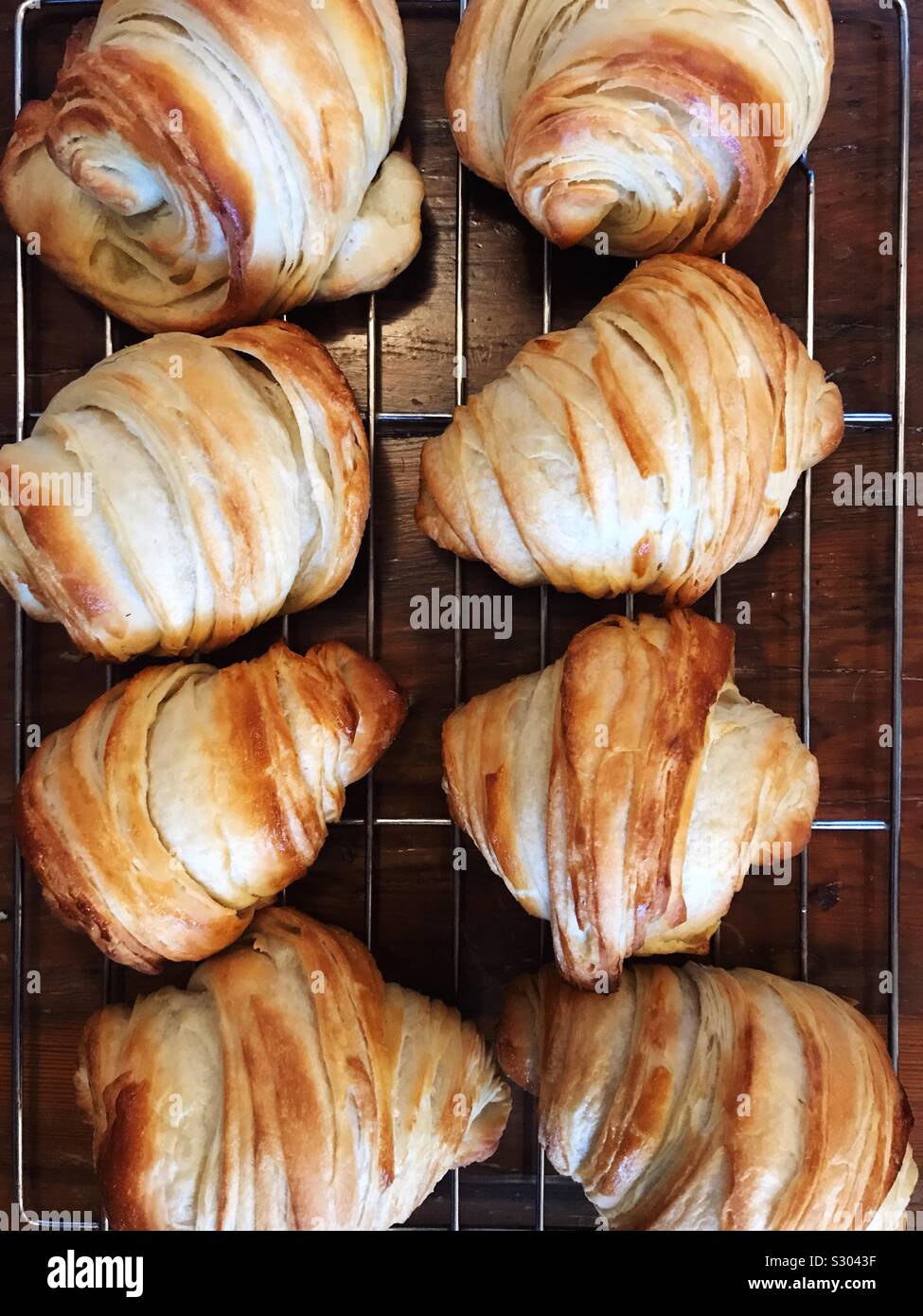 Fresh baked croissants Stock Photo Alamy