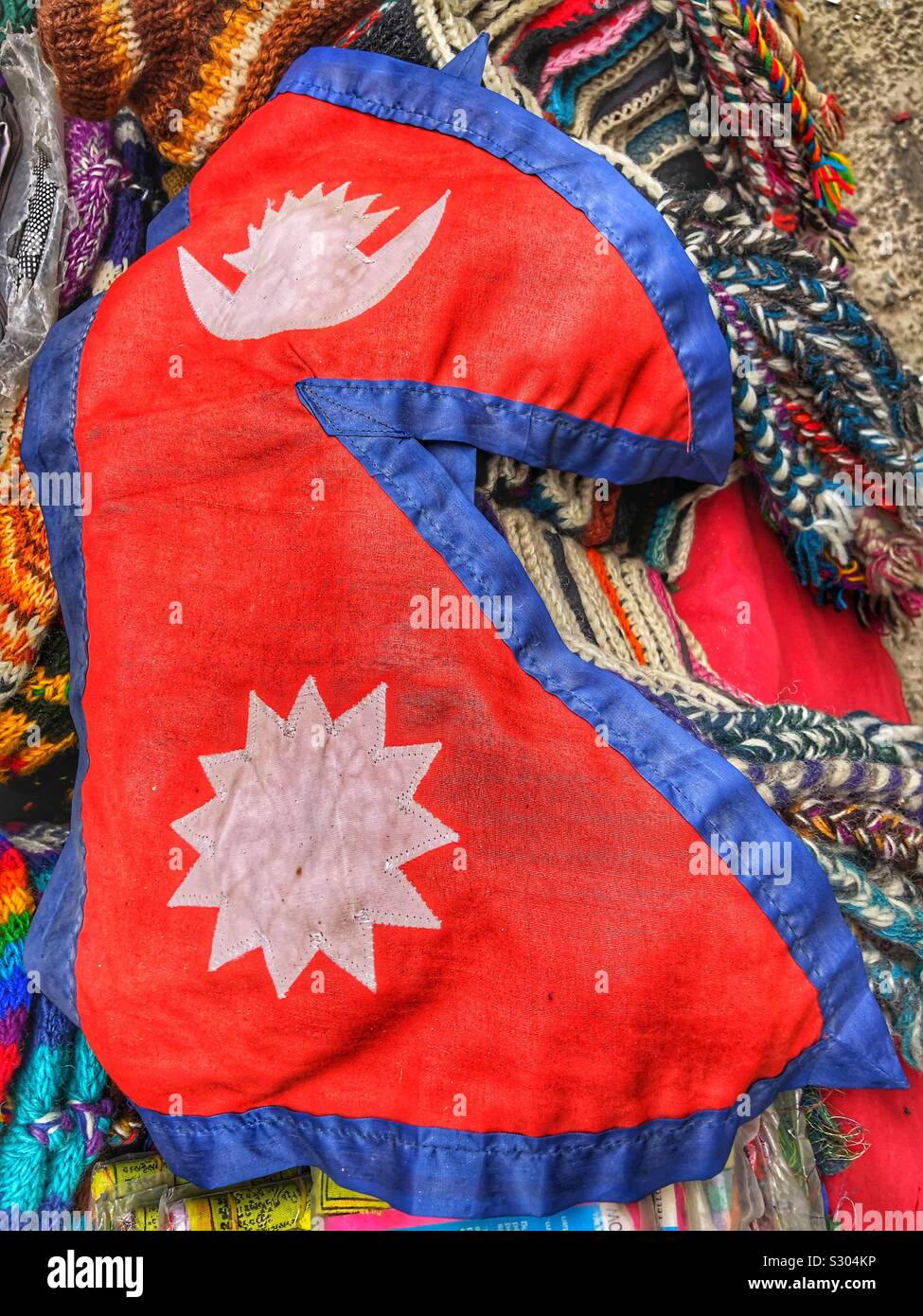 The Nepalese flag. - Smartphone Captured Stock Image