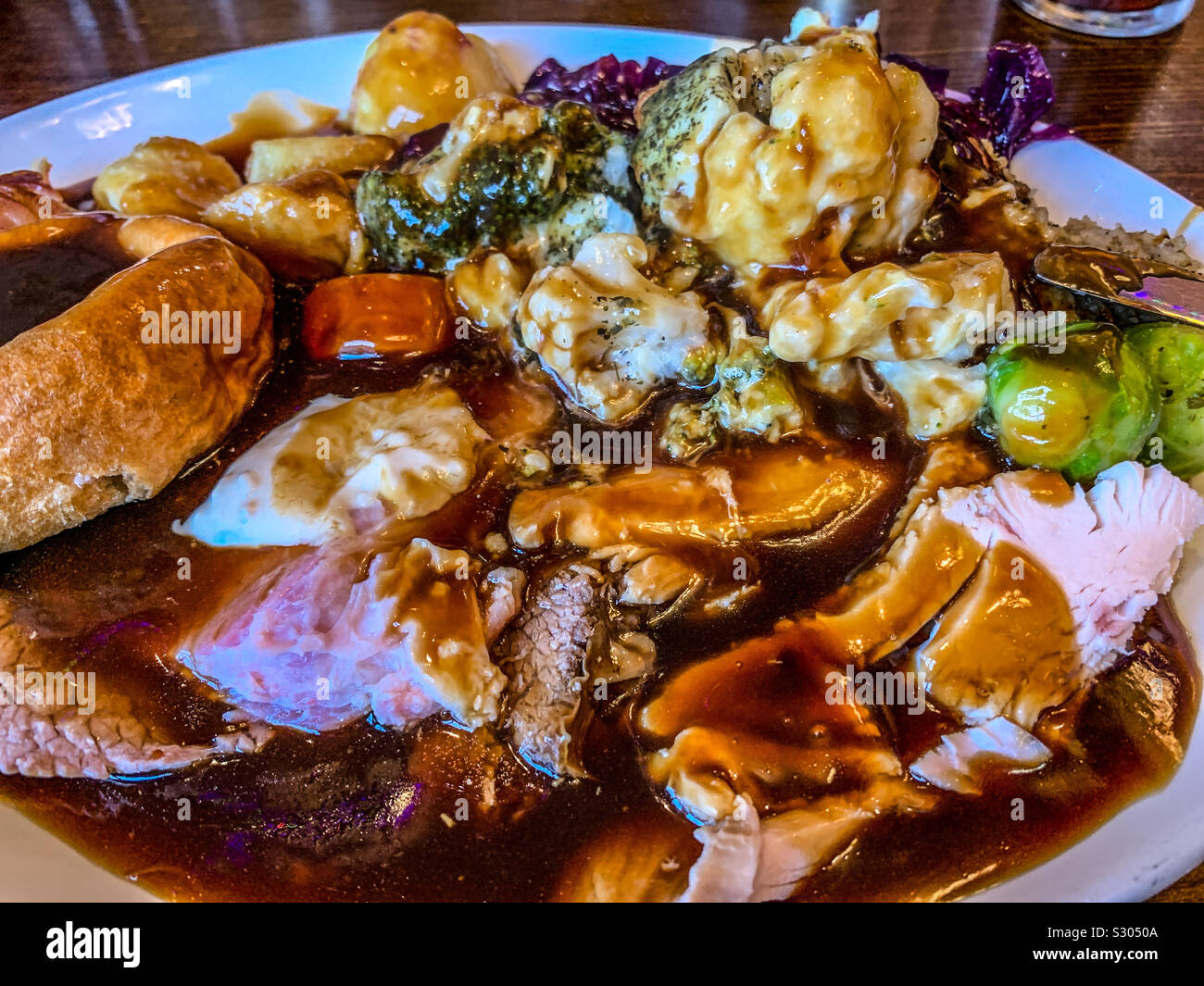 Roast Sunday lunch - Smartphone Captured Stock Image