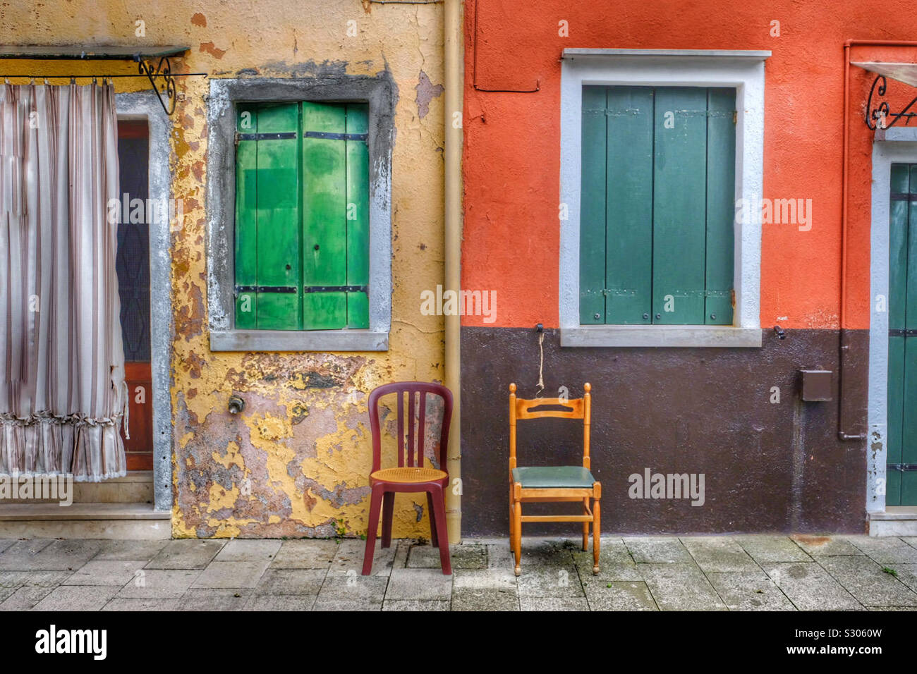 Neighbours in Burano, Italy - Smartphone Captured Stock Image