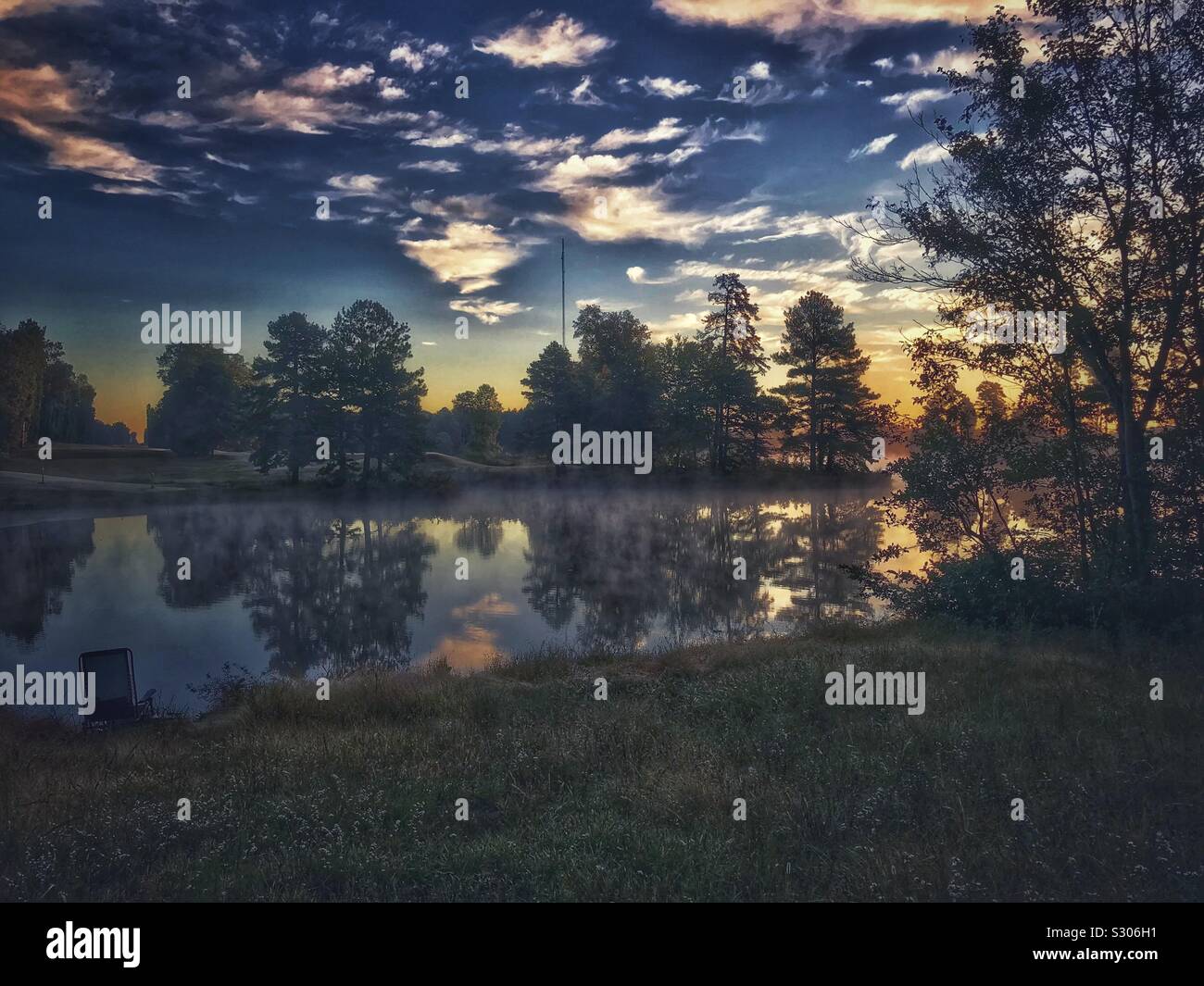 High definition autumn photo of vapor over lake at dawn Stock Photo - Alamy