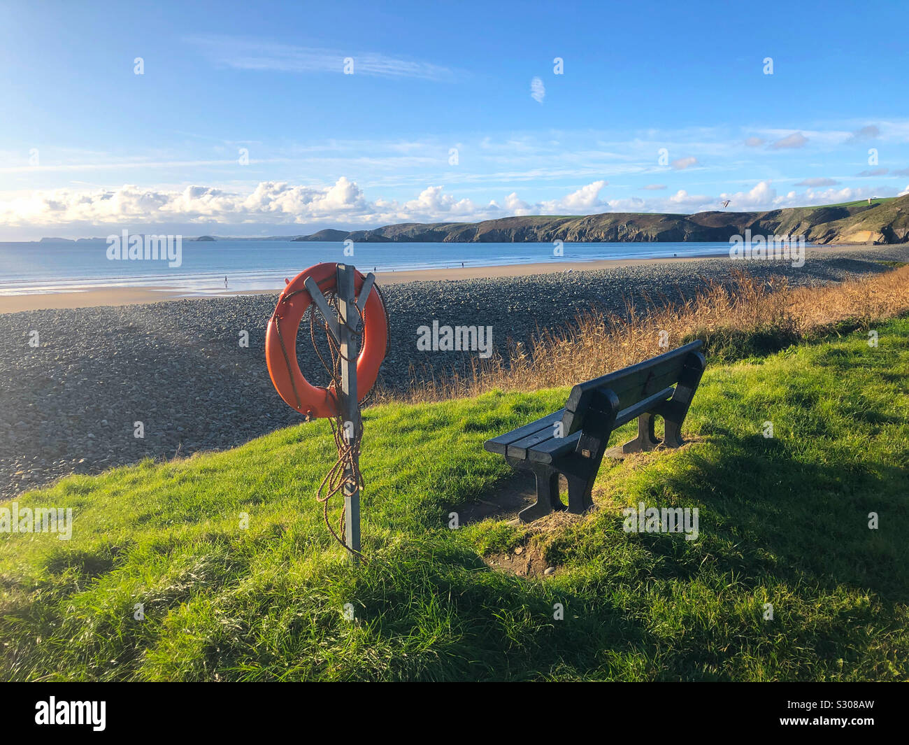 Newgale Beach, Pembrokeshire, Wales, UK - Smartphone Captured Stock Image