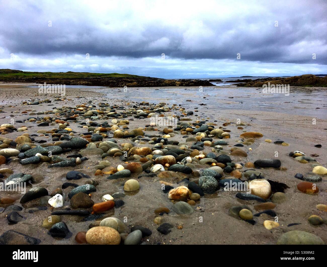 Pebbles on a Donegal beach Stock Photo