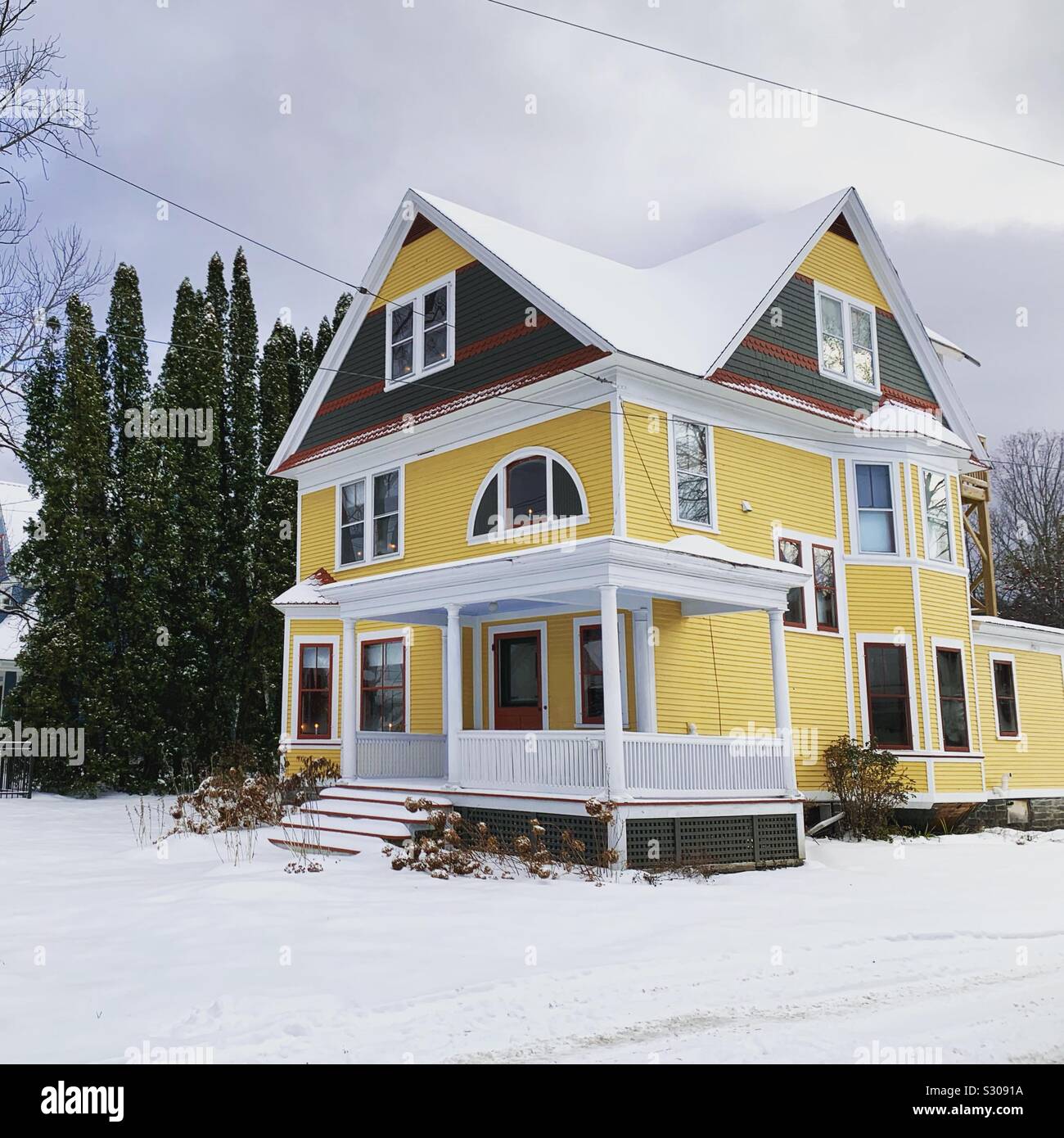 A home in Stowe, Vermont, United States - Smartphone Captured Stock Image