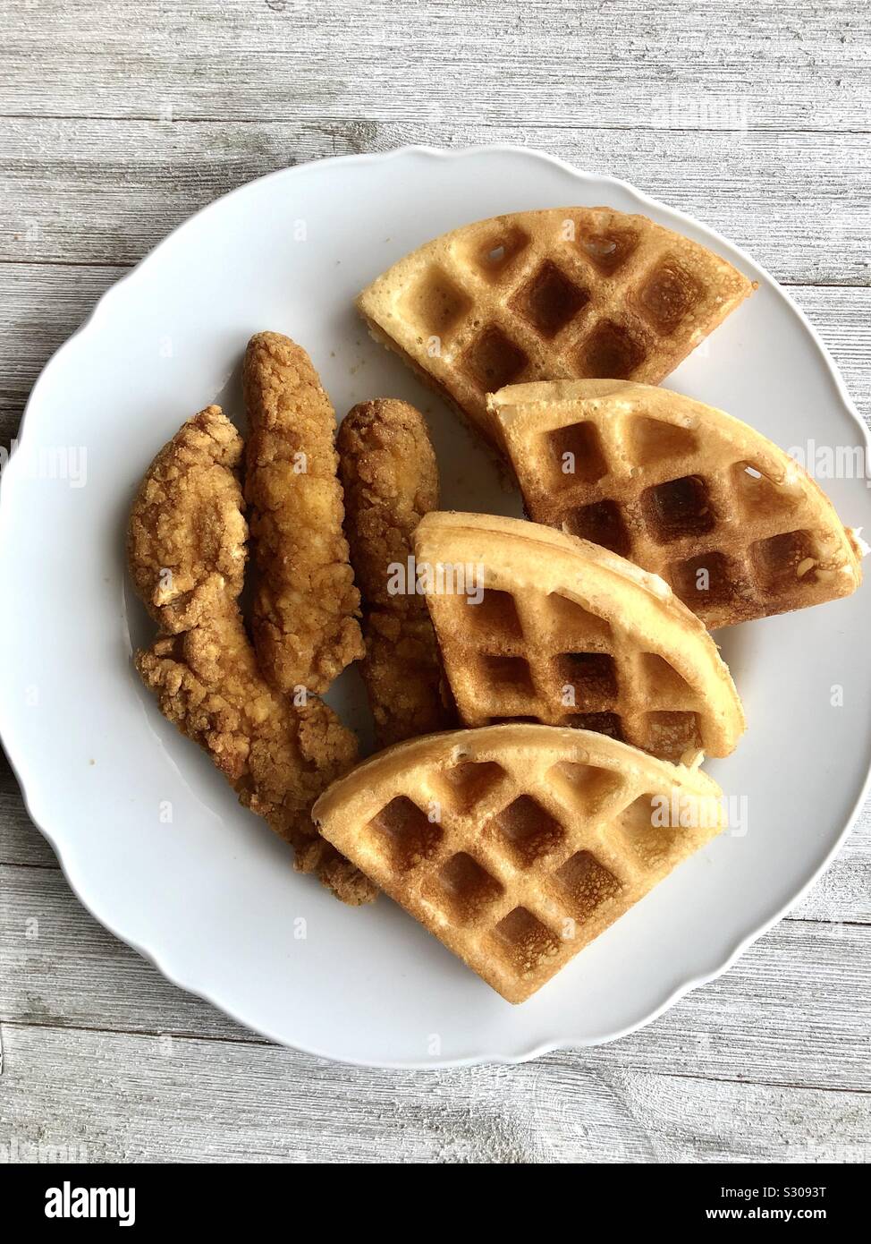 Chicken and waffles Stock Photo