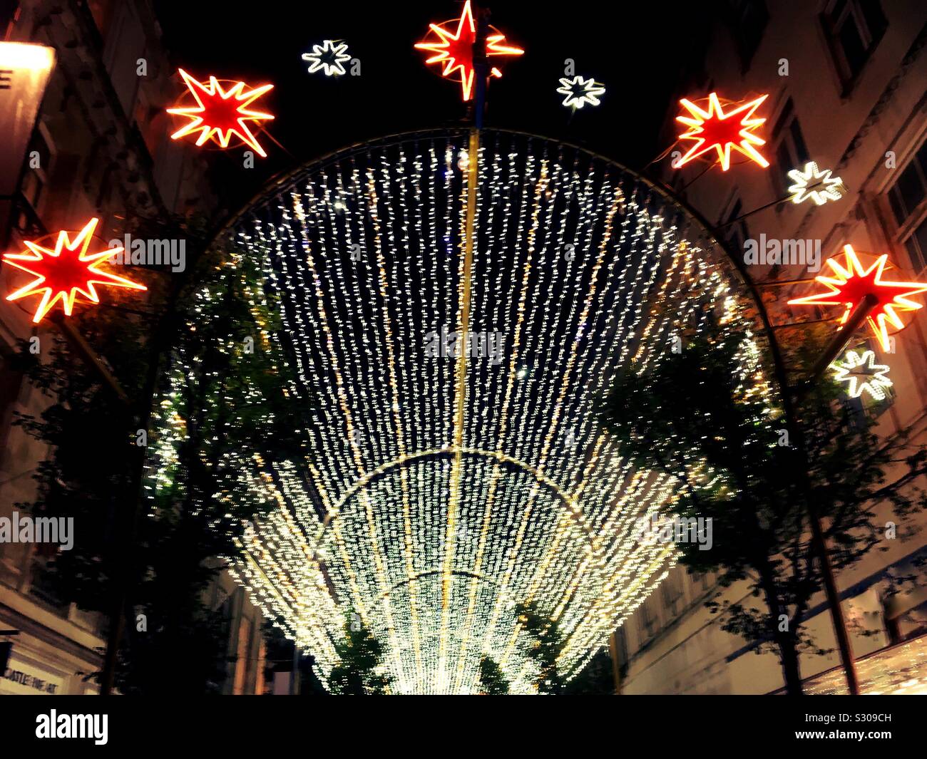 Christmas lights Liverpool Stock Photo Alamy