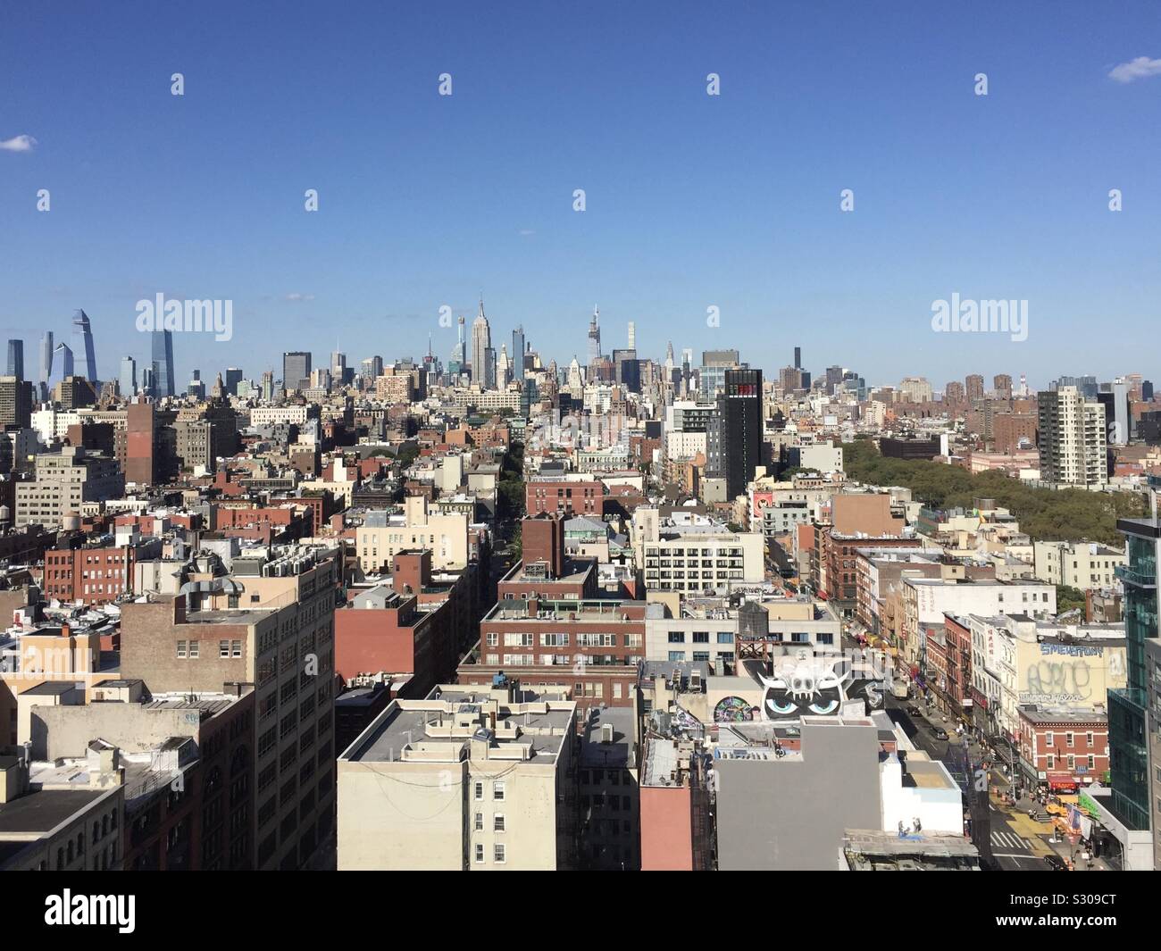 View from lower east side looking north over Manhattan, New York City, USA Stock Photo