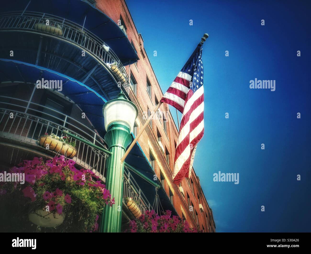 Lafayette Hotel in Marietta, Ohio - Smartphone Captured Stock Image