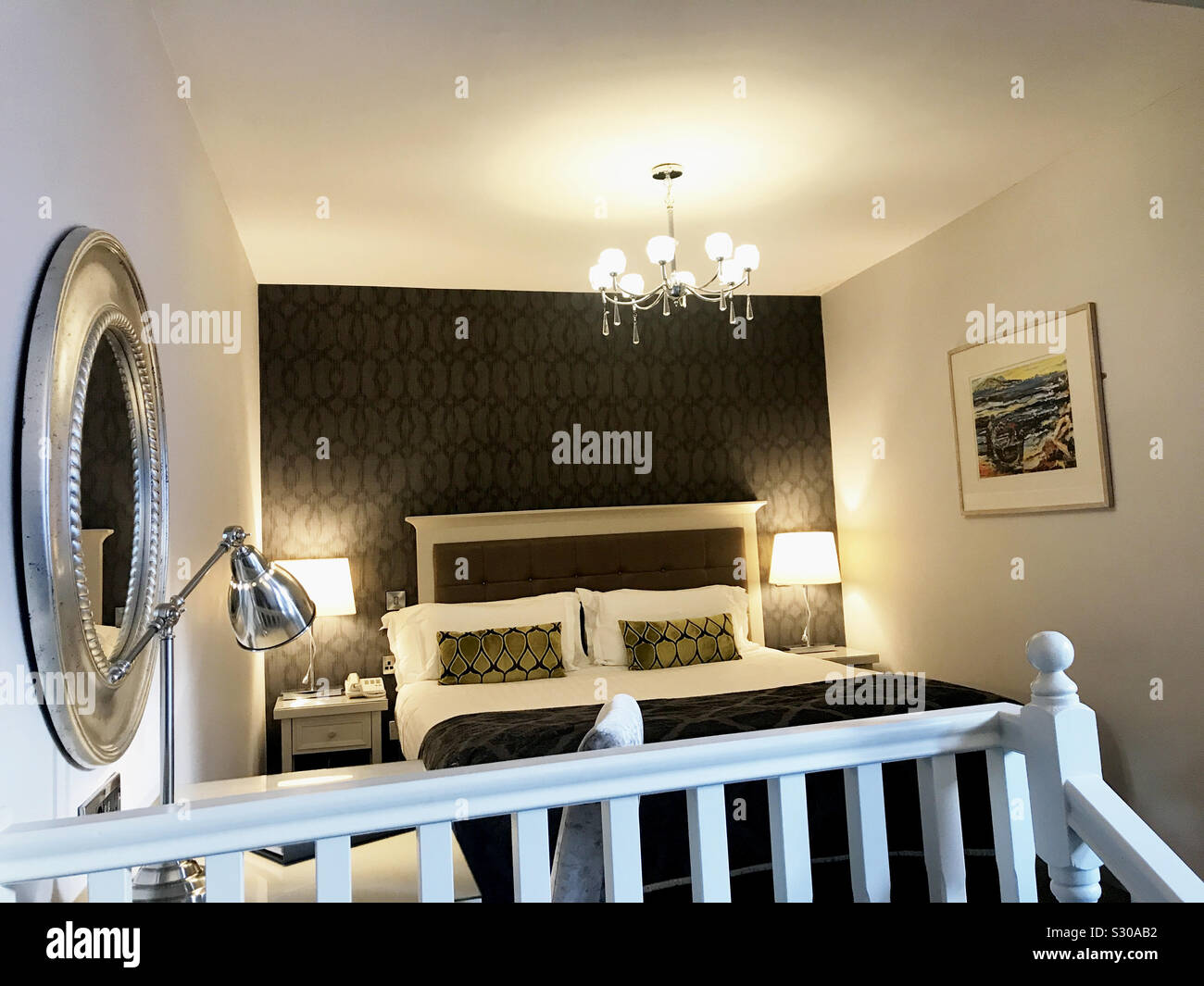 Deluxe hotel room in Isaacs hotel Cork Ireland - Smartphone Captured Stock Image