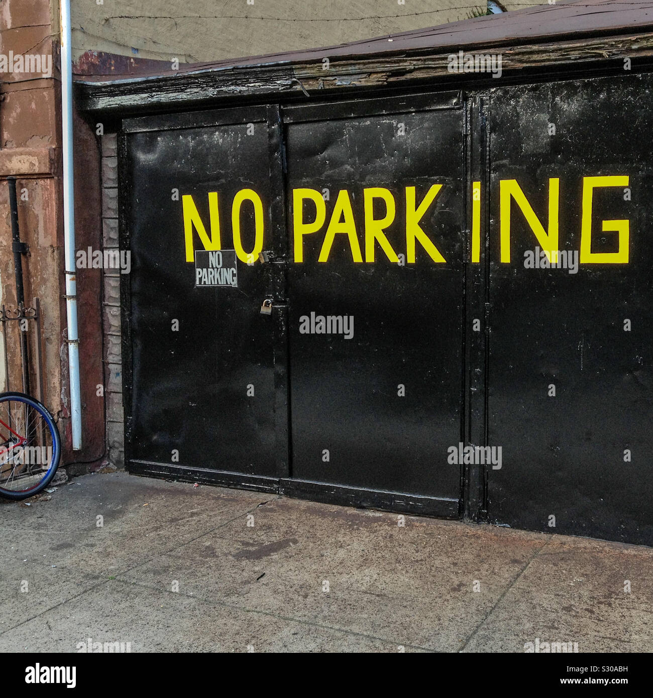 No Parking Painted On Garage Door Brooklyn New York Usa 2103
