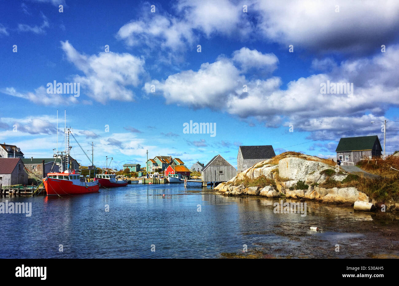 Peggy’s Cove fishing village in Nova Scotia, Canada Stock Photo
