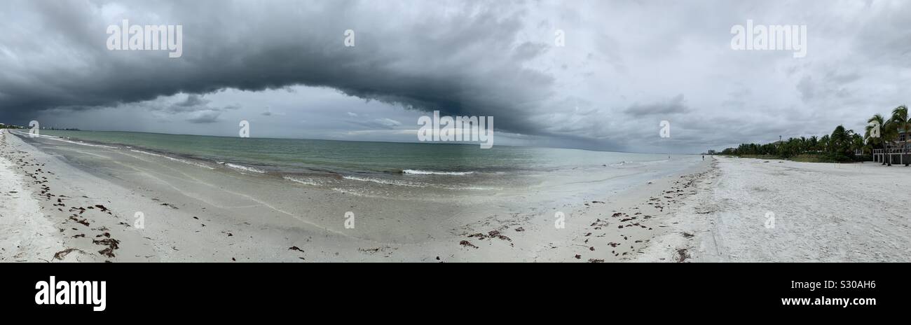 Storms a rollin in on Ft. Myers Beach on a late summer afternoon! Stock Photo