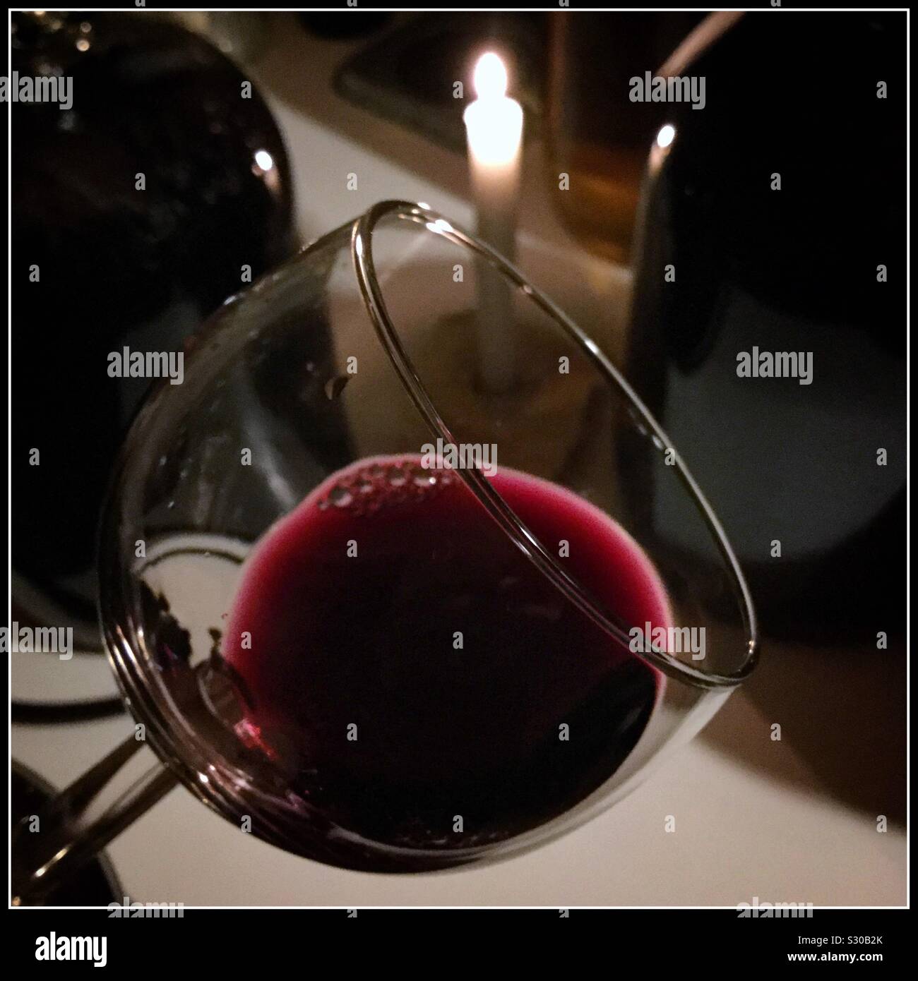 Sampling new vintage Syrah wine, Catalonia, Spain. - Smartphone Captured Stock Image