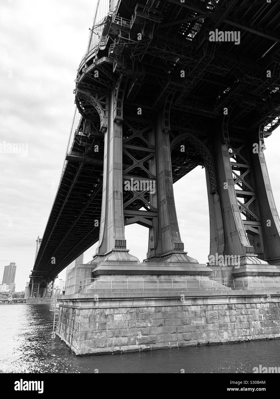 Under the Manhattan bridge. Brooklyn, New York. USA. - Smartphone Captured Stock Image