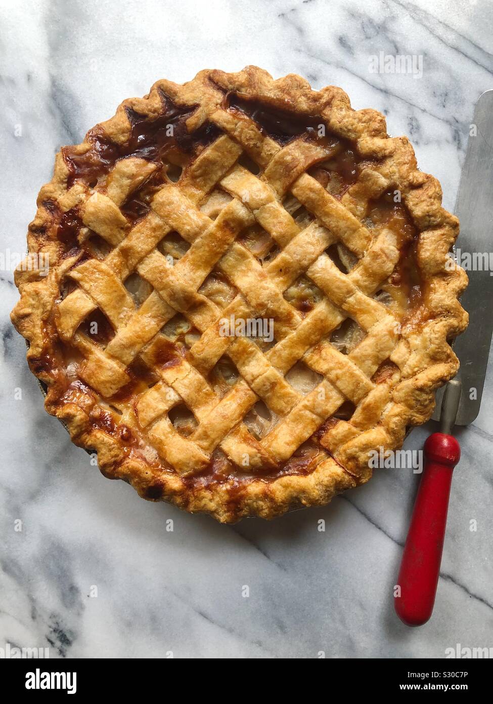 Apple Lattice Pie Stock Photo