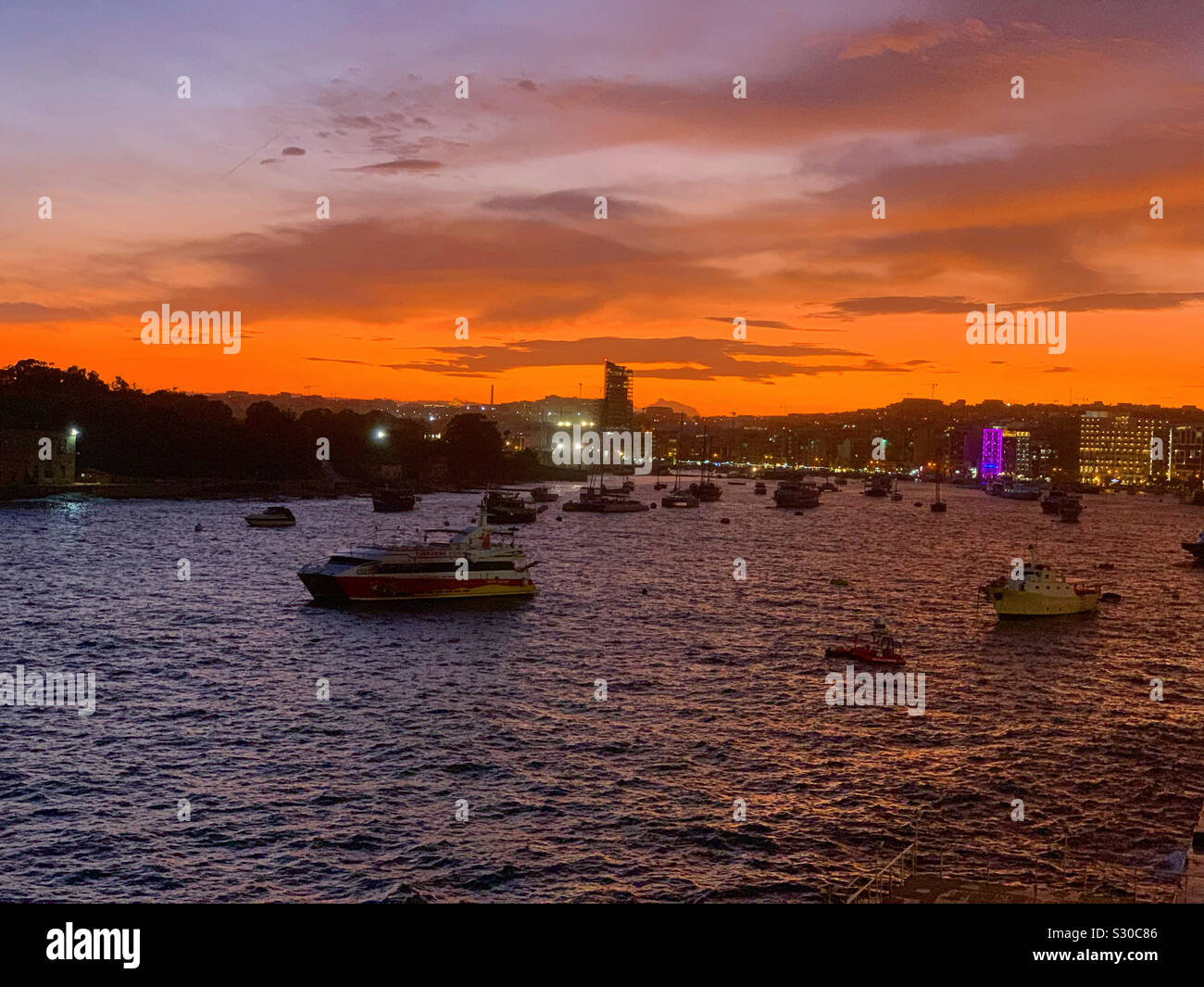 Sliema is a resort town on the east coast of the Mediterranean island of Malta. Stock Photo