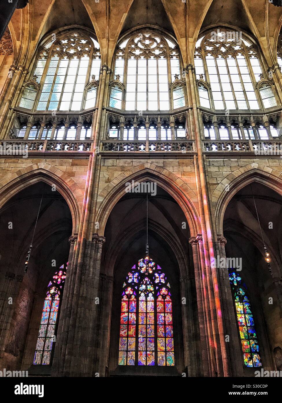 Interior of St. Vitus Cathedral in Prague, Czech Republic Stock Photo ...