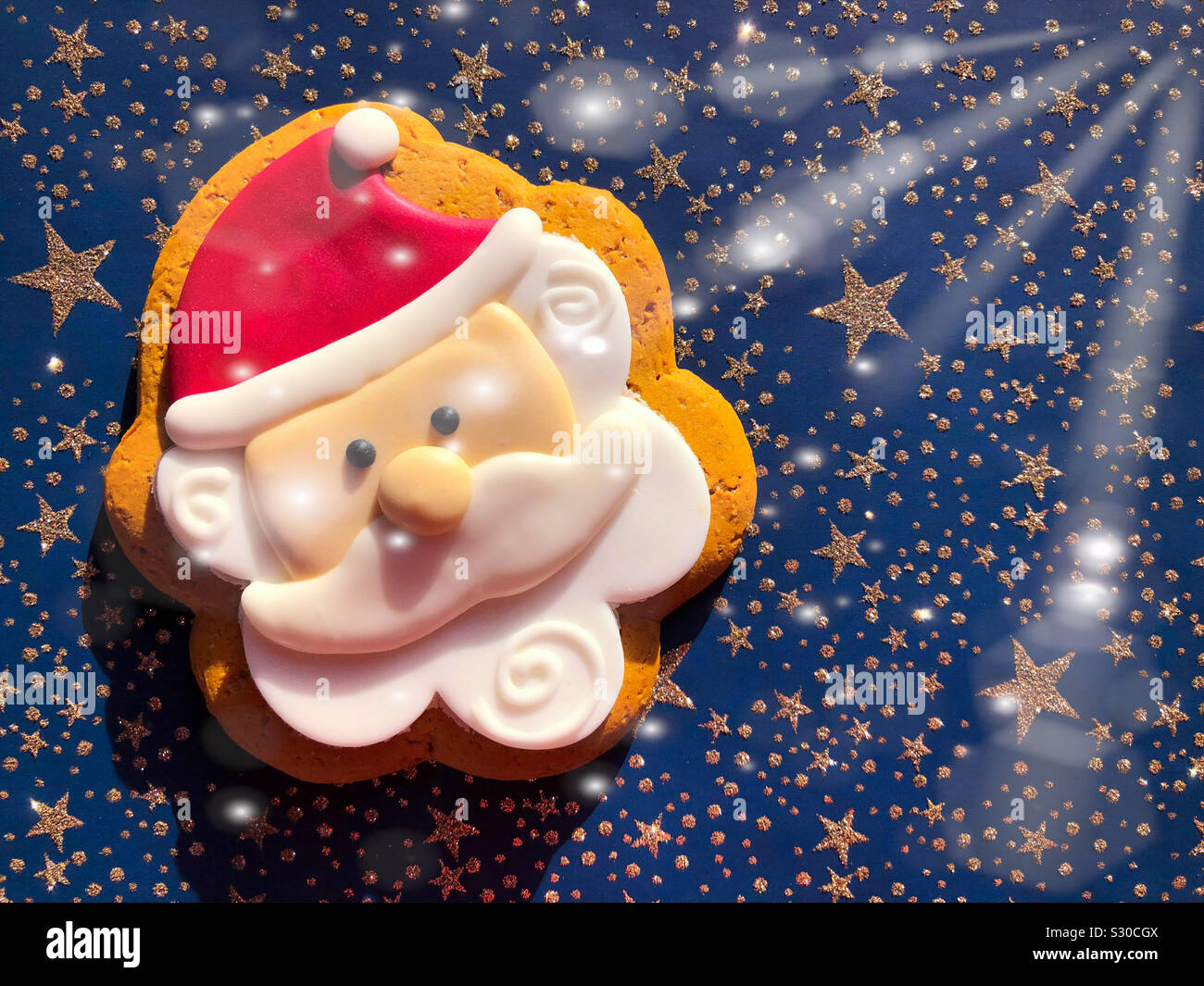Father Christmas gingerbread cookie Stock Photo