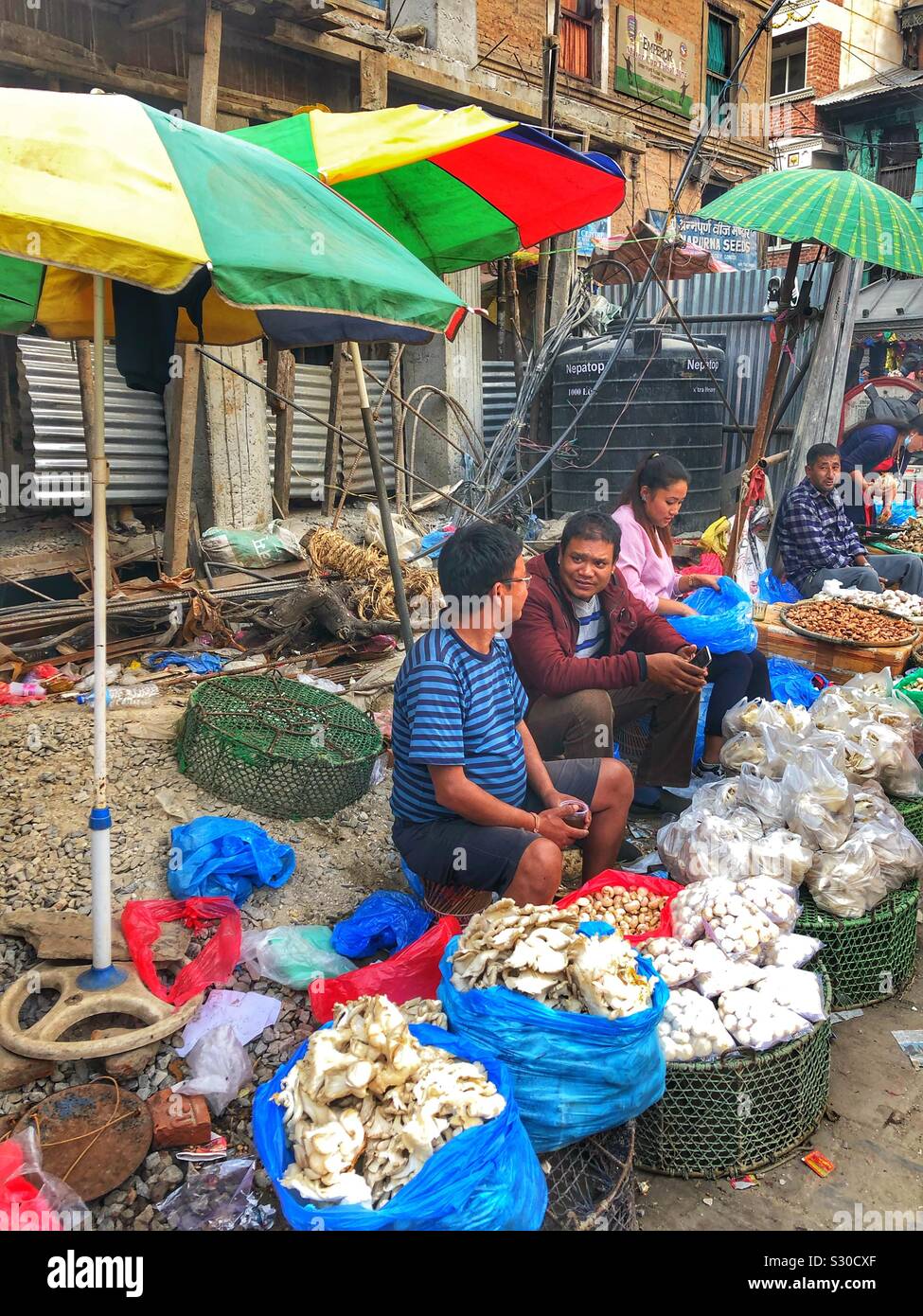Street vendors in Kathmandu, Nepal Stock Photo - Alamy