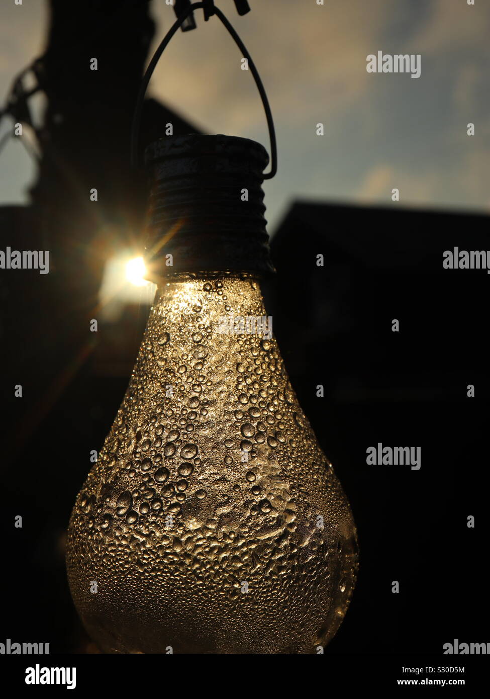 True Solar powered light bulb - Smartphone Captured Stock Image