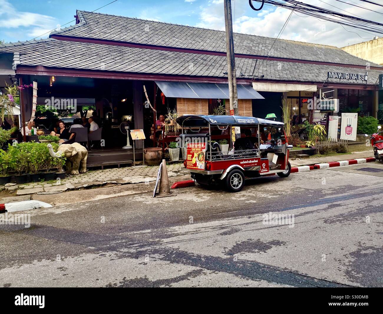 Beautiful old houses in the old city of Chiang Mai, Thailand. - Smartphone Captured Stock Image