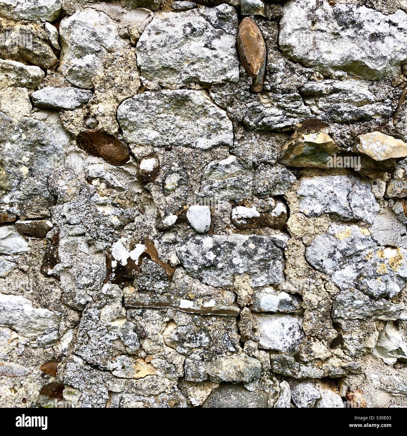 Wall detail of old French farmhouse. - Smartphone Captured Stock Image