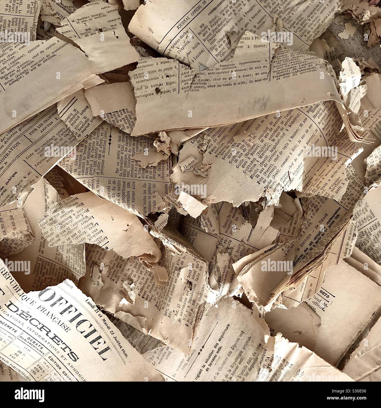 Ripped up newspaper hi-res stock photography and images - Alamy