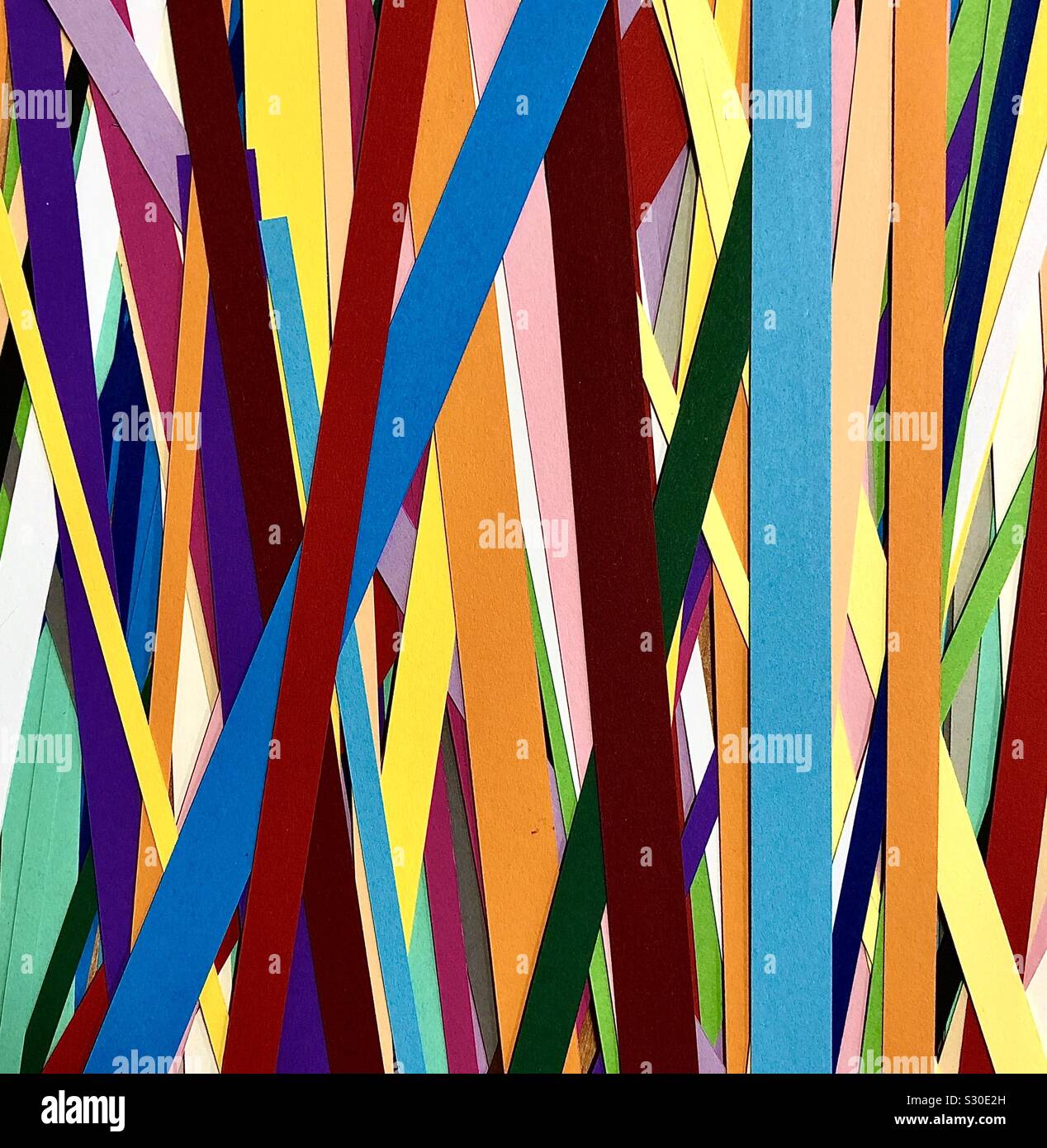 Random strips of coloured Art paper. - Smartphone Captured Stock Image