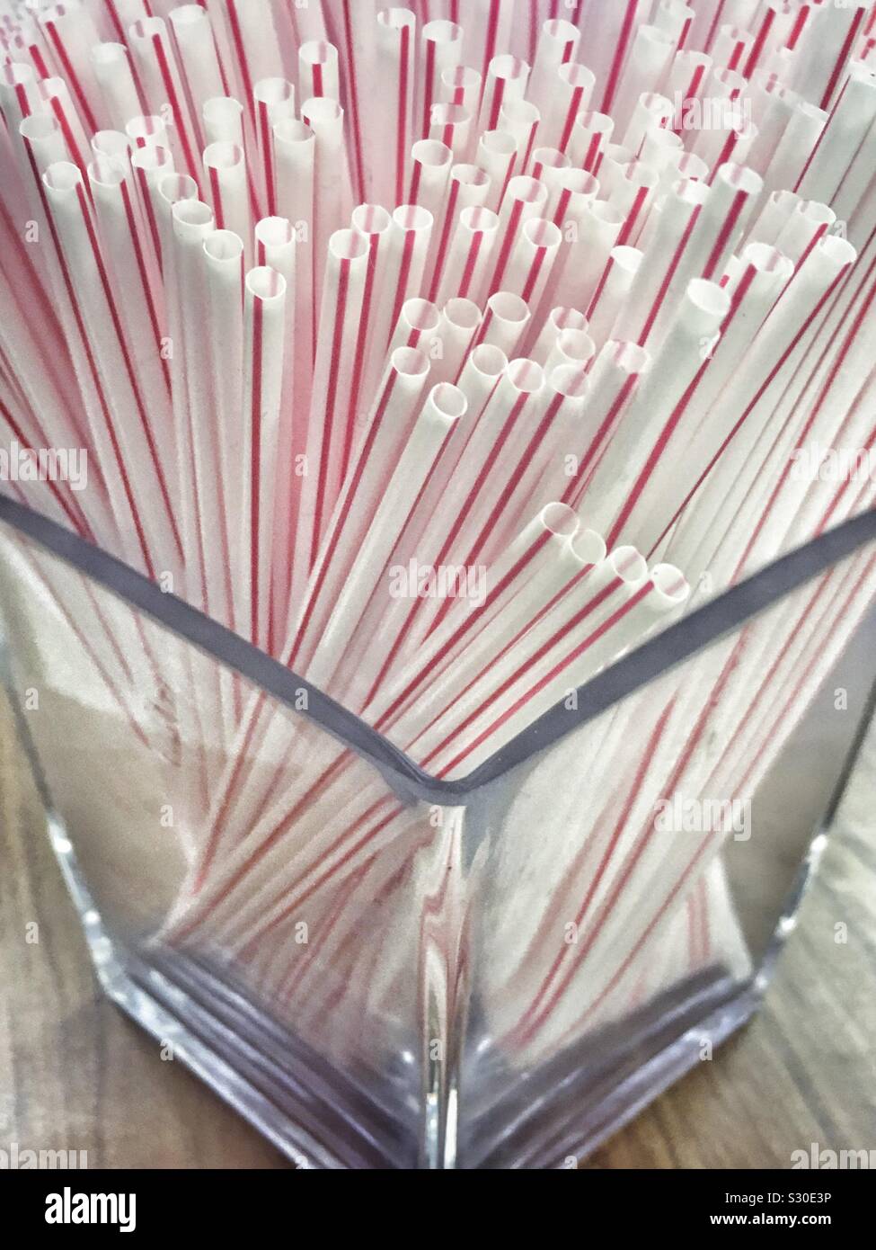 Straws in Glass Stock Photo