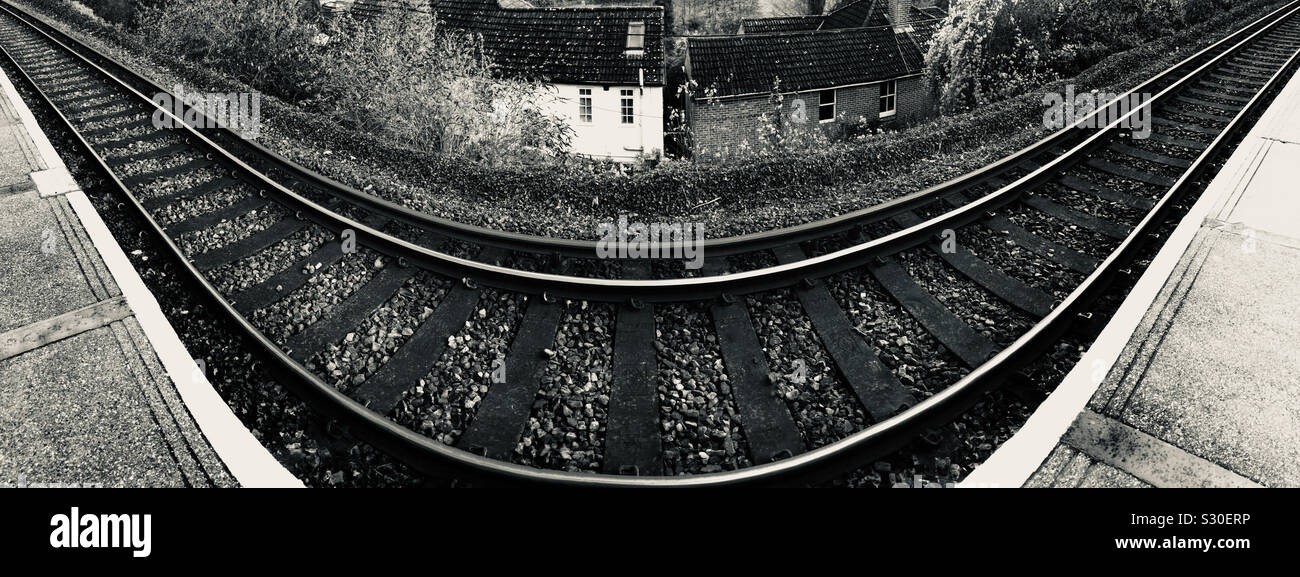 Platform edge at Shawford railway station, Winchester, Hampshire, England, United Kingdom - Smartphone Captured Stock Image