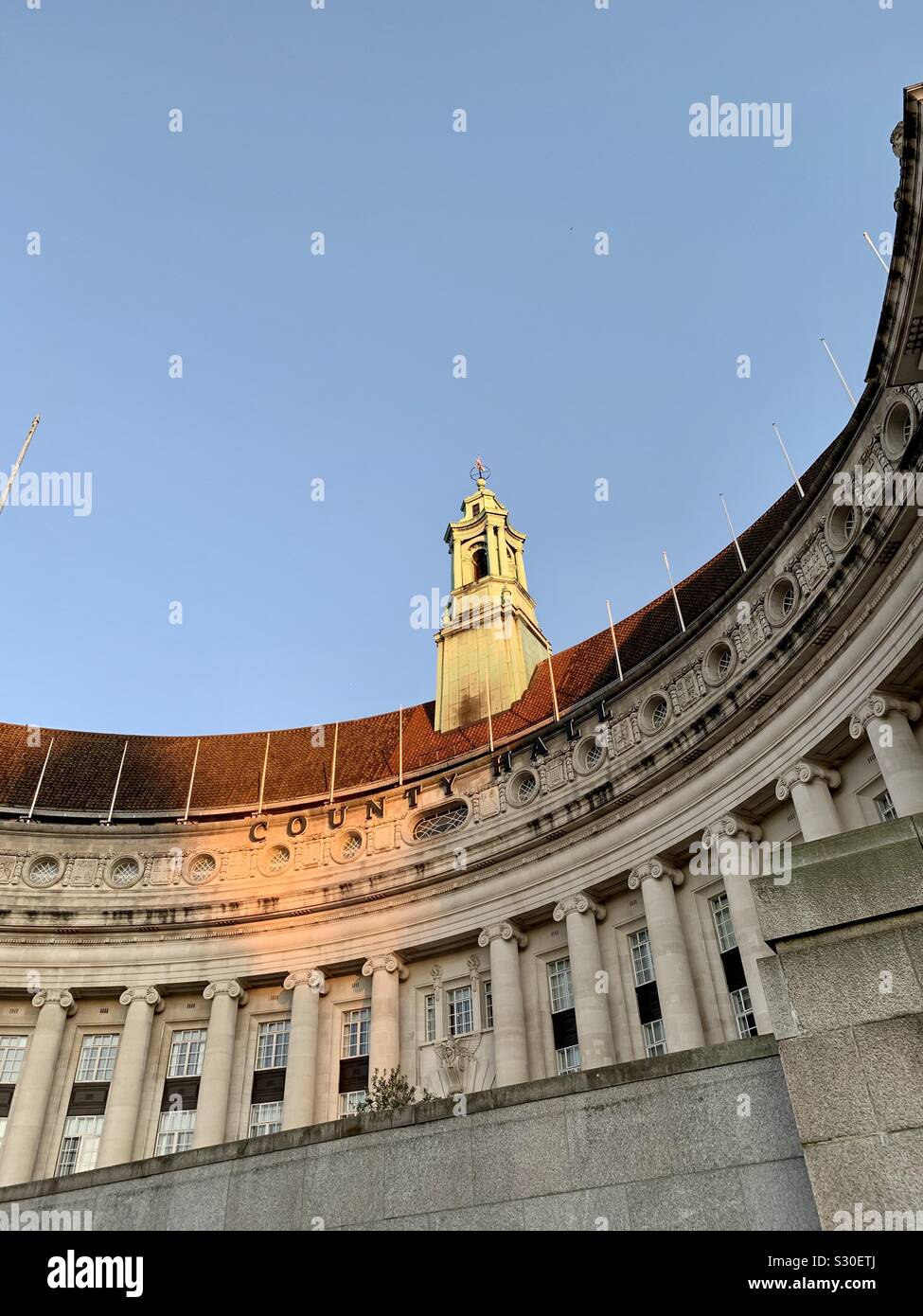 London, UK - 2 December 2019: County Hall on the South Bank of the River Thames. Formerly the home of the Greater London Council (GLC) now a hotel. - Smartphone Captured Stock Image