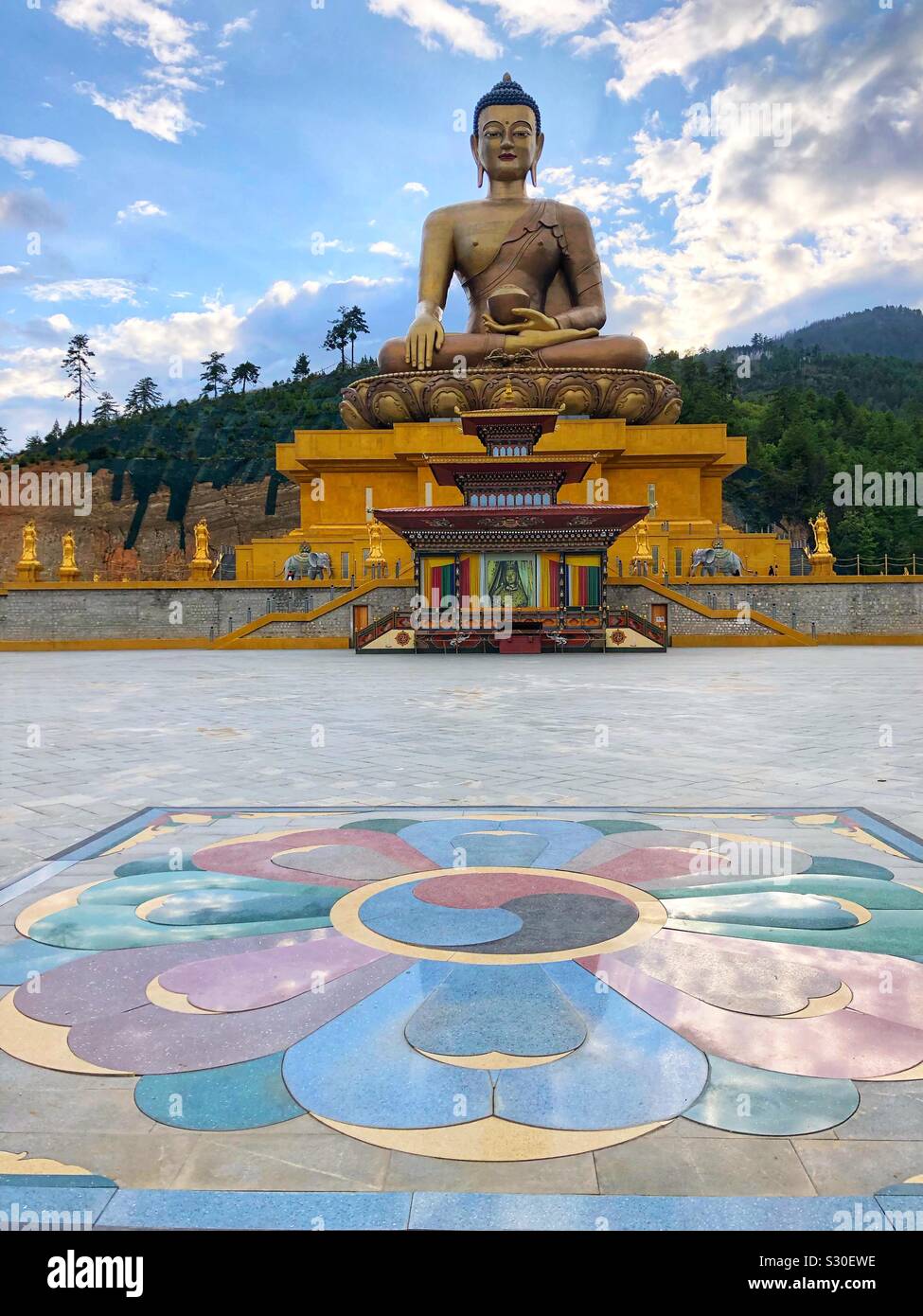 Buddha statue in Thimphu, Bhutan. - Smartphone Captured Stock Image