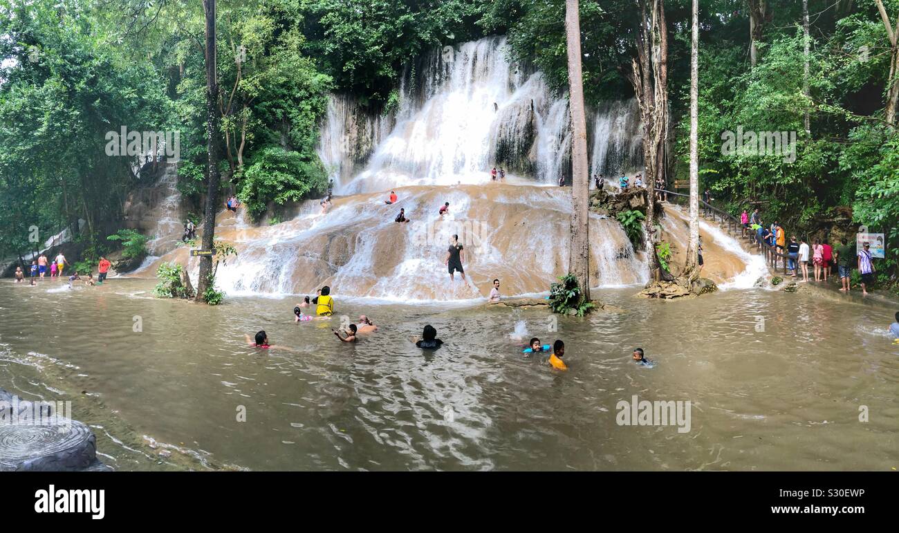 Waterfall in Thailand. - Smartphone Captured Stock Image