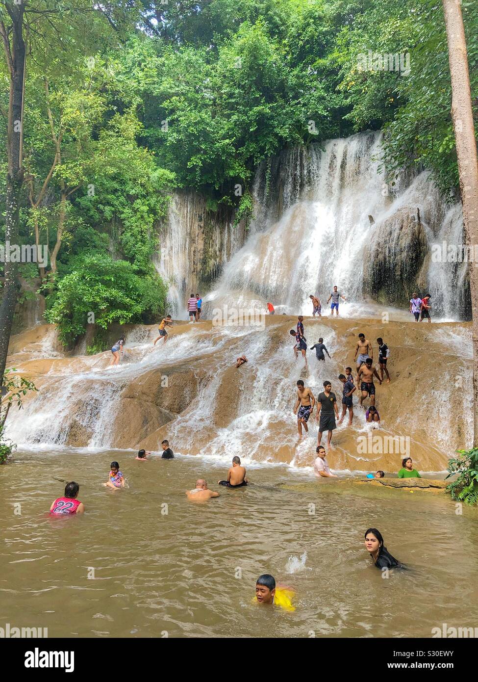 Waterfall fun. - Smartphone Captured Stock Image